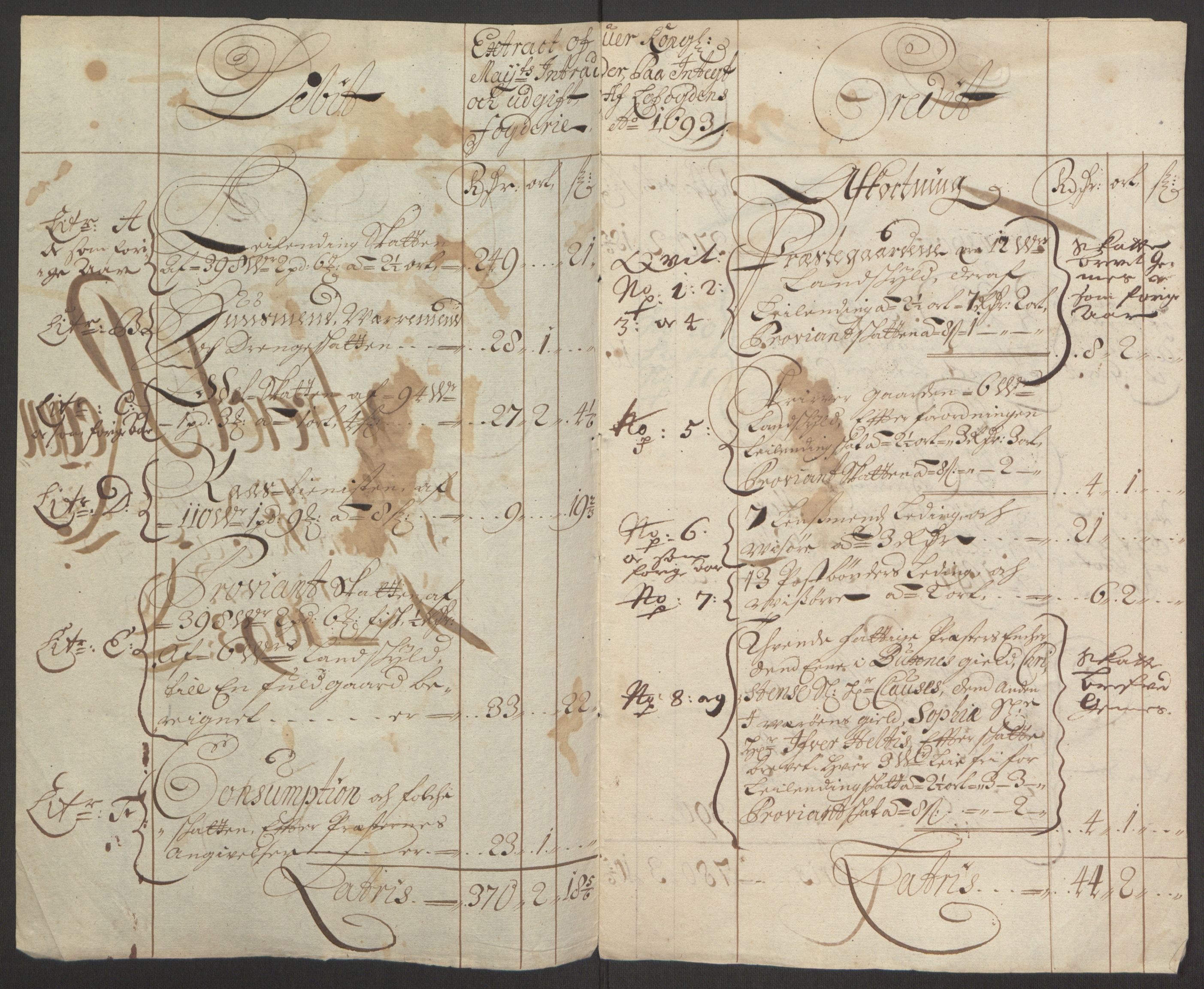 Rentekammeret inntil 1814, Reviderte regnskaper, Fogderegnskap, RA/EA-4092/R67/L4675: Fogderegnskap Vesterålen, Andenes og Lofoten, 1691-1693, s. 224