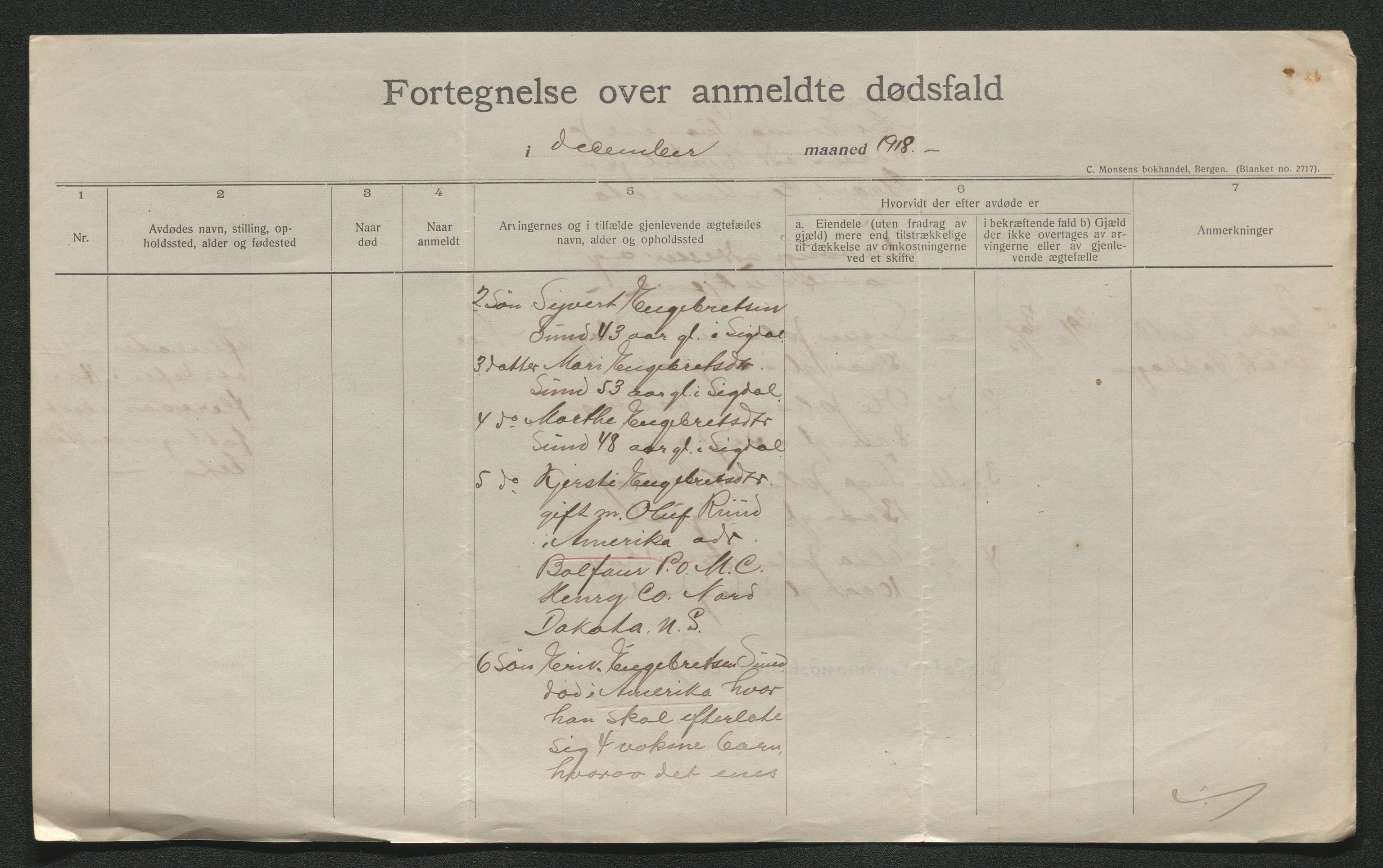 Eiker, Modum og Sigdal sorenskriveri, AV/SAKO-A-123/H/Ha/Hab/L0039: Dødsfallsmeldinger, 1918-1919, s. 713