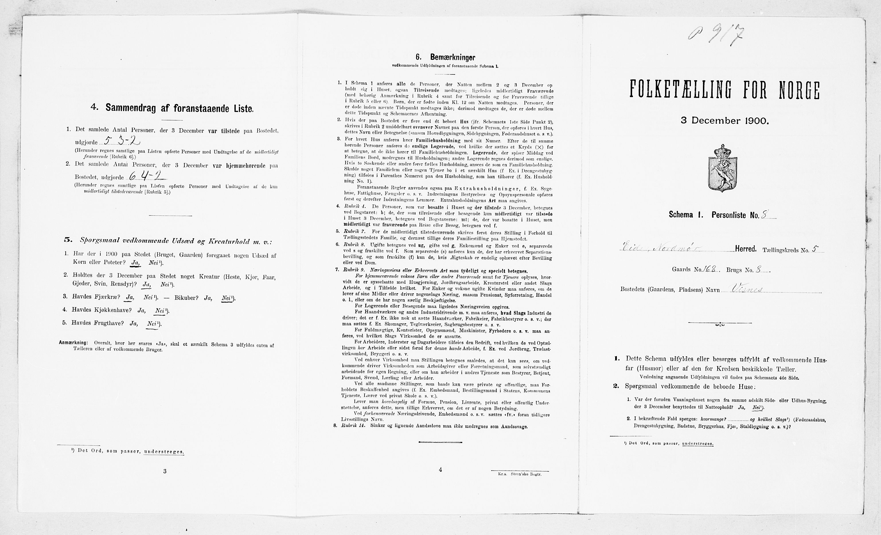 SAT, Folketelling 1900 for 1551 Eide herred, 1900, s. 381