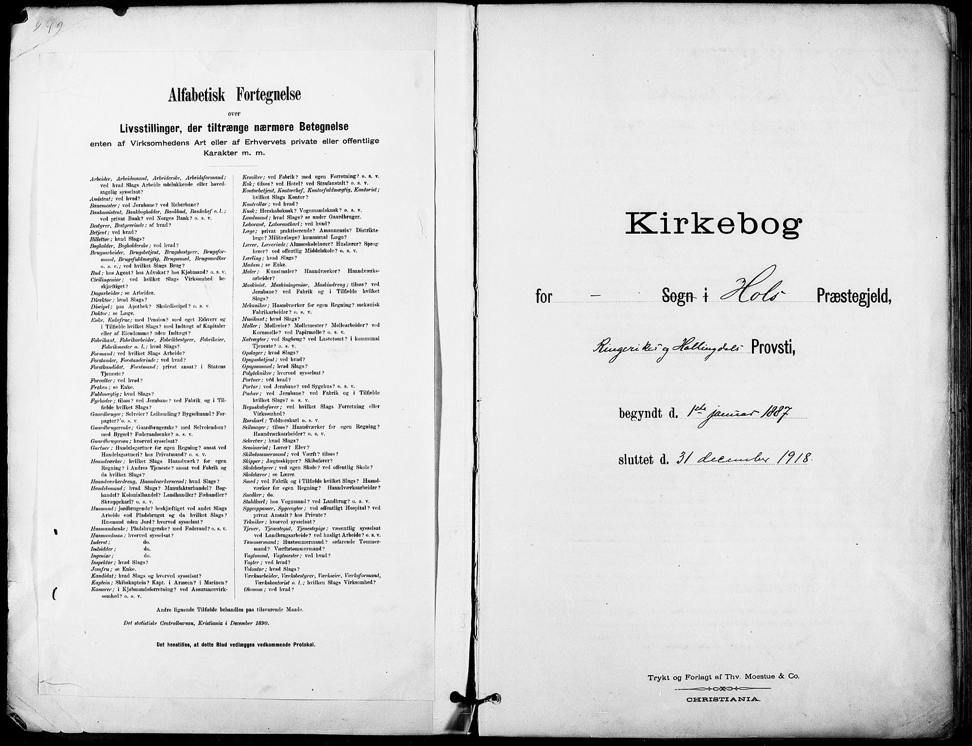 Hol kirkebøker, AV/SAKO-A-227/F/Fa/L0003: Ministerialbok nr. I 3, 1887-1918