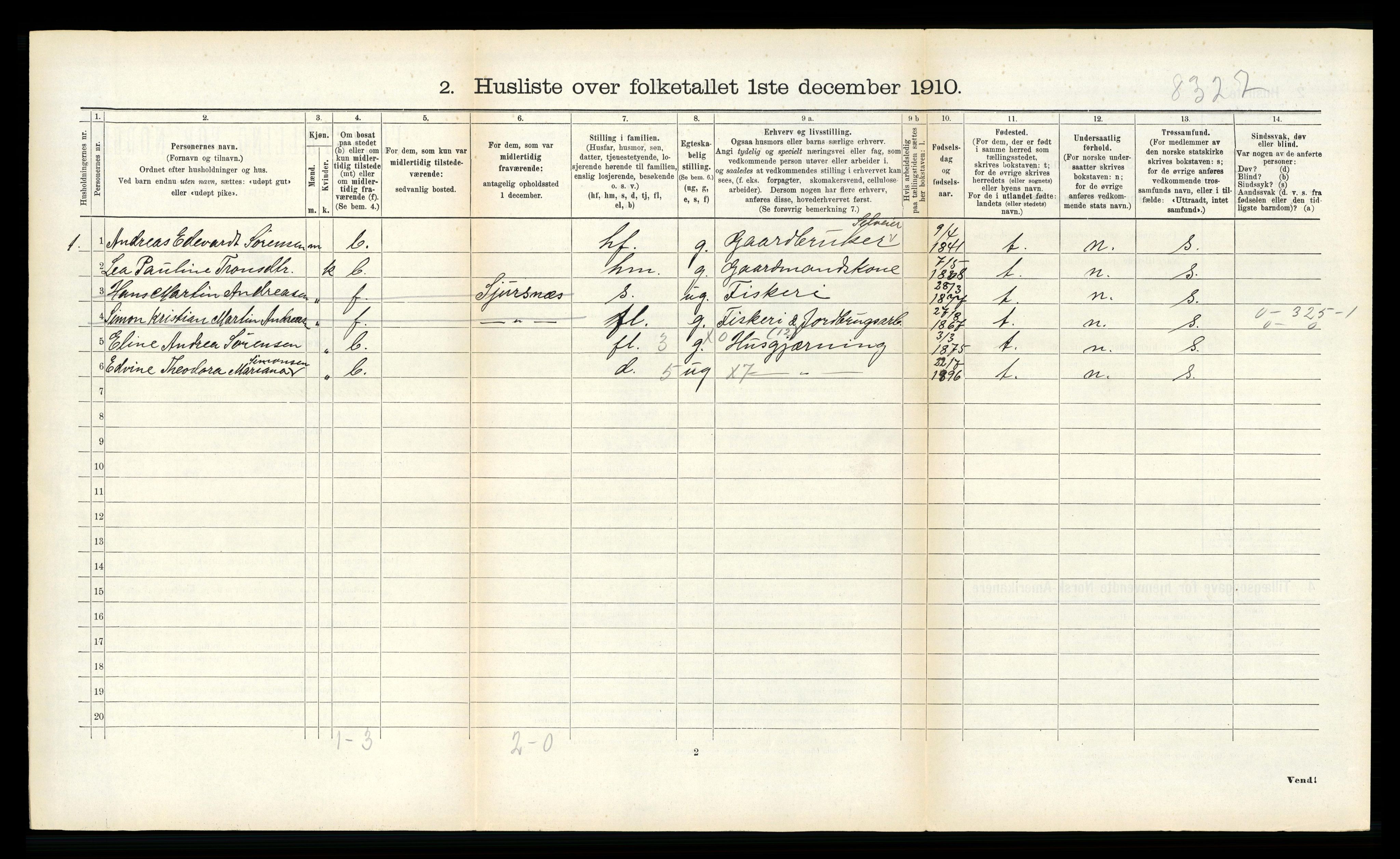 RA, Folketelling 1910 for 1934 Tromsøysund herred, 1910, s. 1338