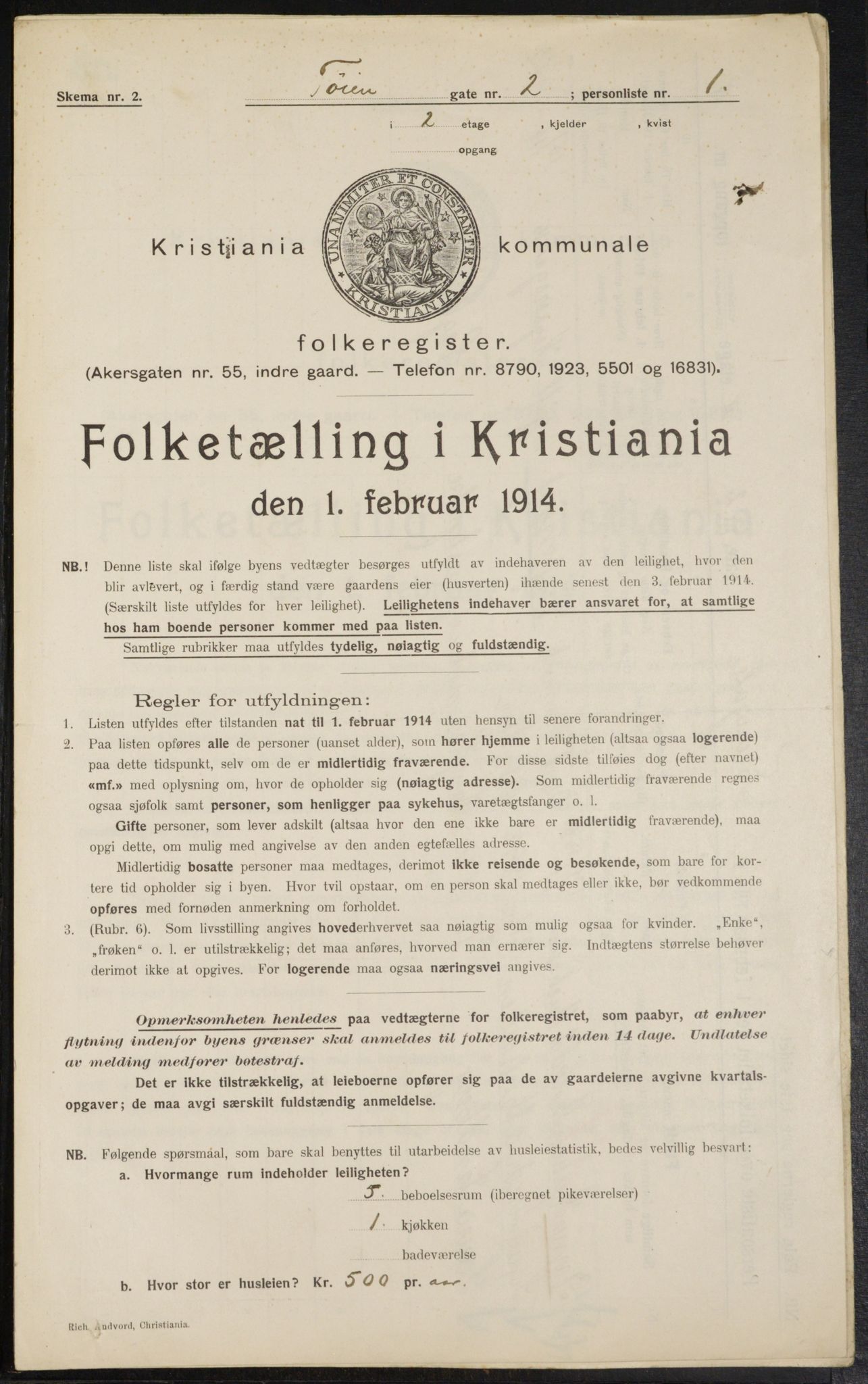 OBA, Kommunal folketelling 1.2.1914 for Kristiania, 1914, s. 118298