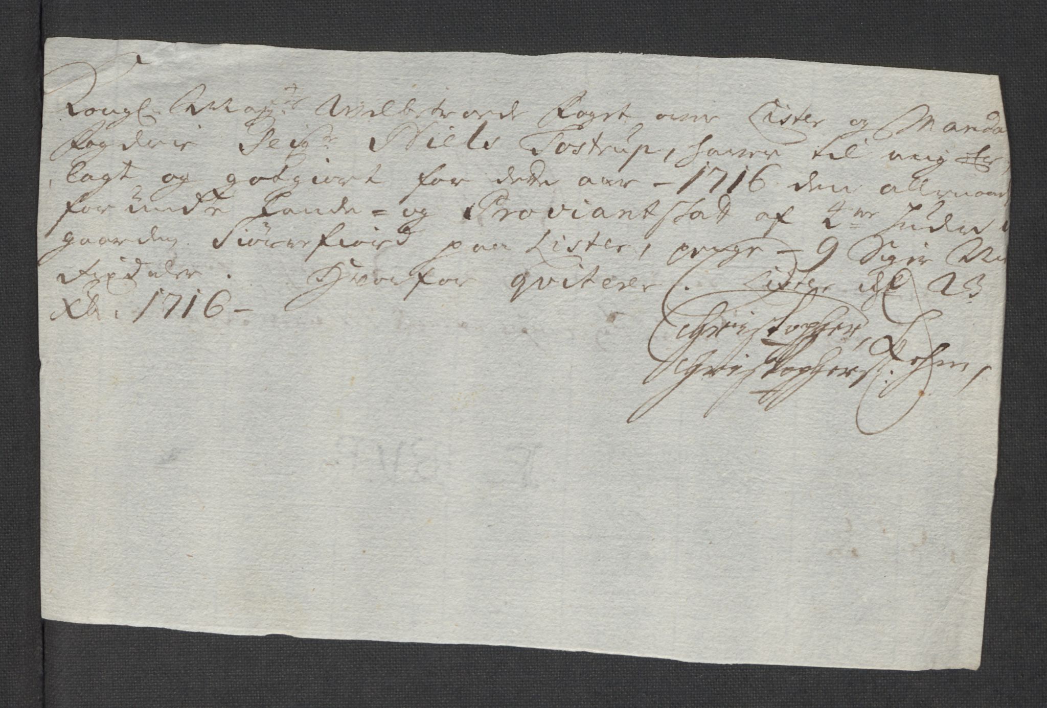Rentekammeret inntil 1814, Reviderte regnskaper, Fogderegnskap, AV/RA-EA-4092/R43/L2560: Fogderegnskap Lista og Mandal, 1716, s. 199