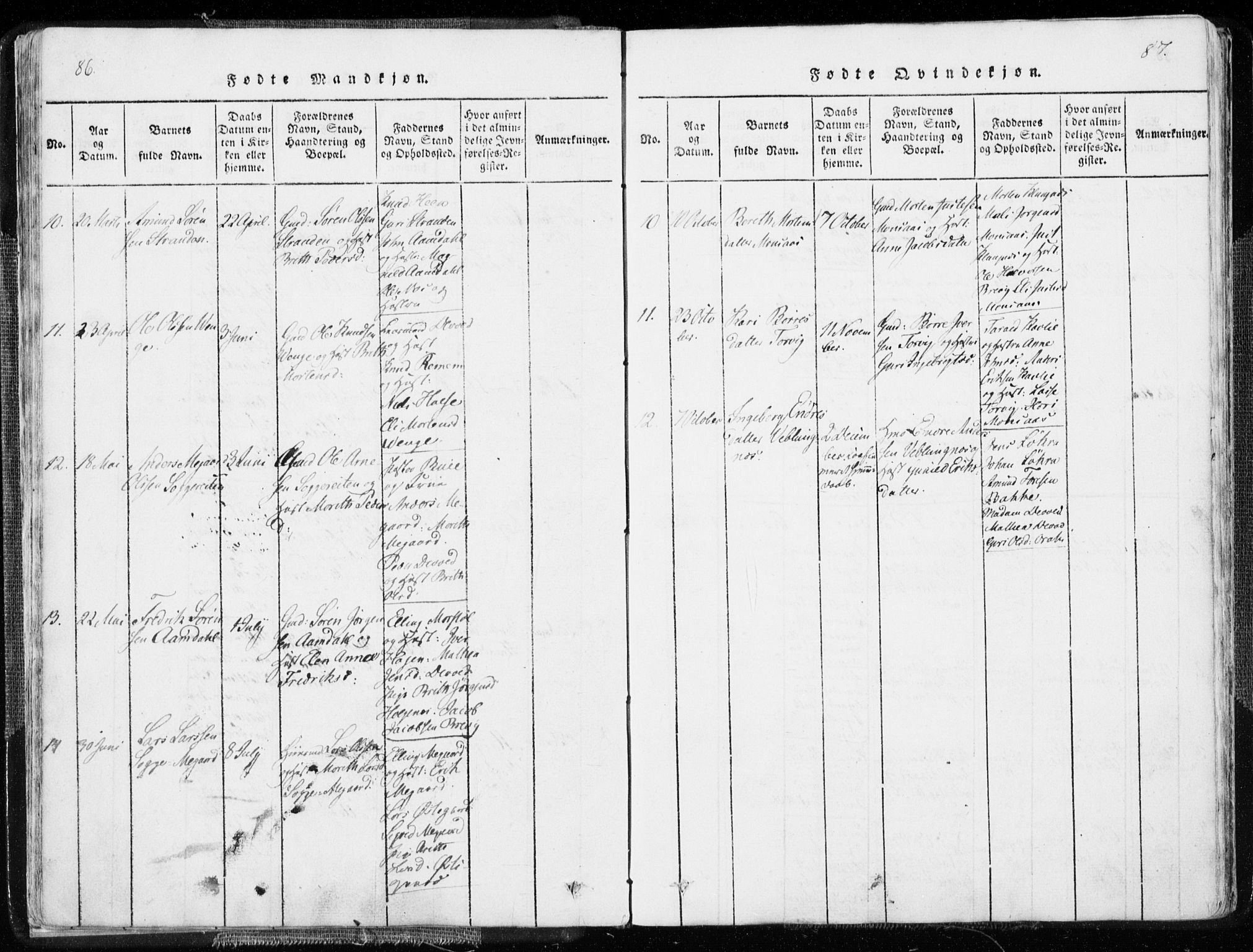 Ministerialprotokoller, klokkerbøker og fødselsregistre - Møre og Romsdal, SAT/A-1454/544/L0571: Ministerialbok nr. 544A04, 1818-1853, s. 86-87