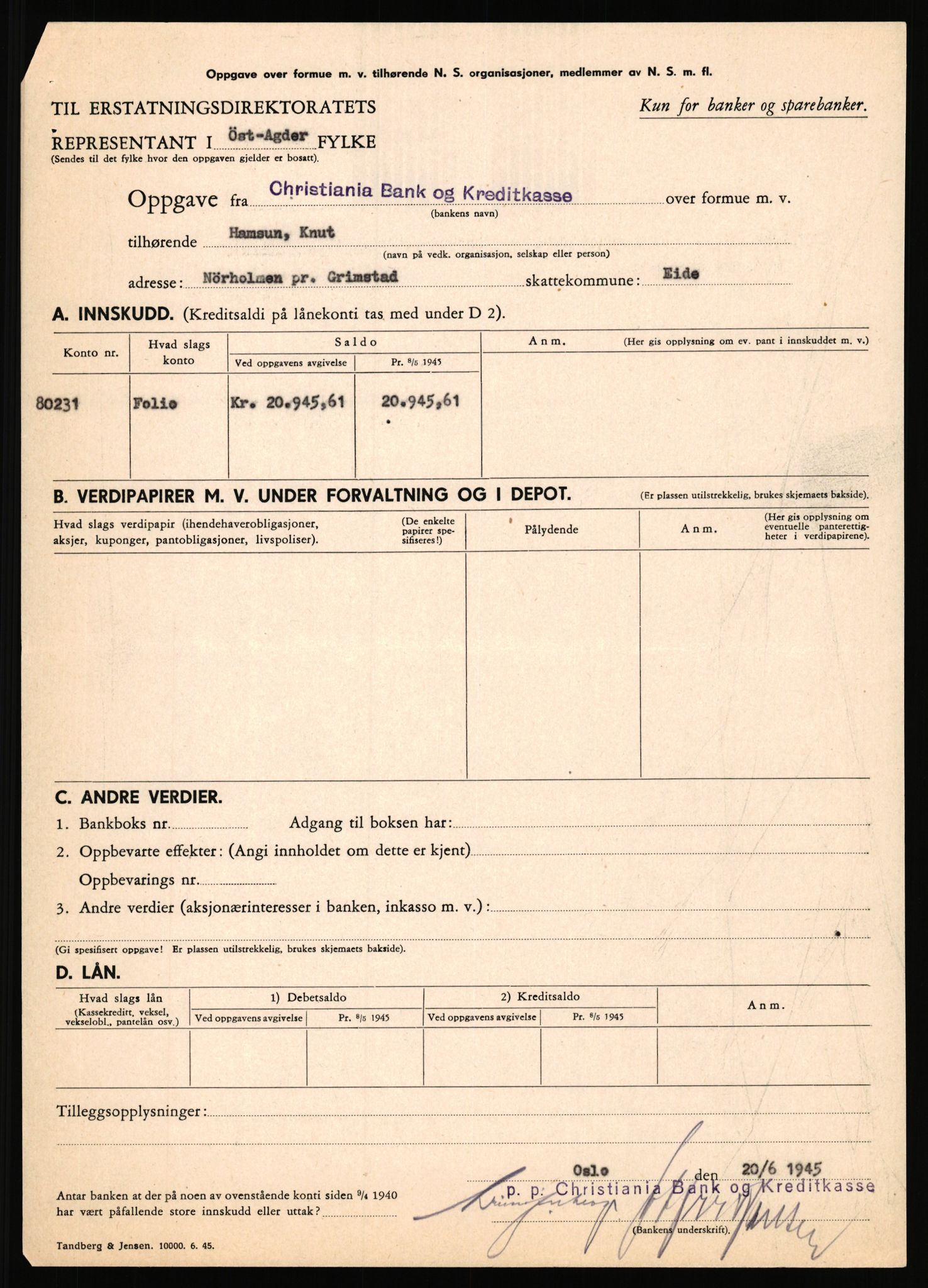 Landssvikarkivet, Arendal politikammer, AV/RA-S-3138-25/D/Dc, 1945-1951, s. 721