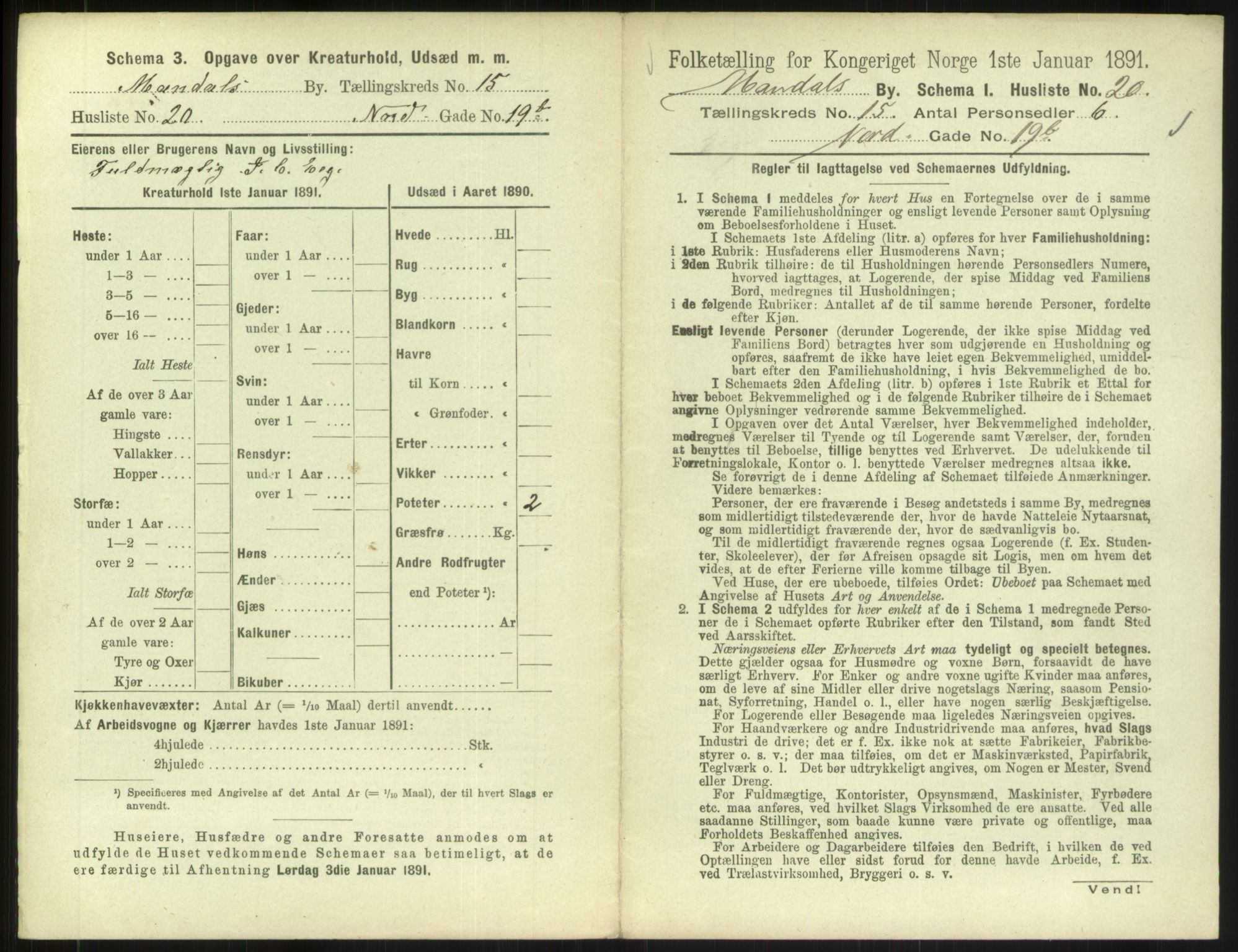 RA, Folketelling 1891 for 1002 Mandal ladested, 1891, s. 727