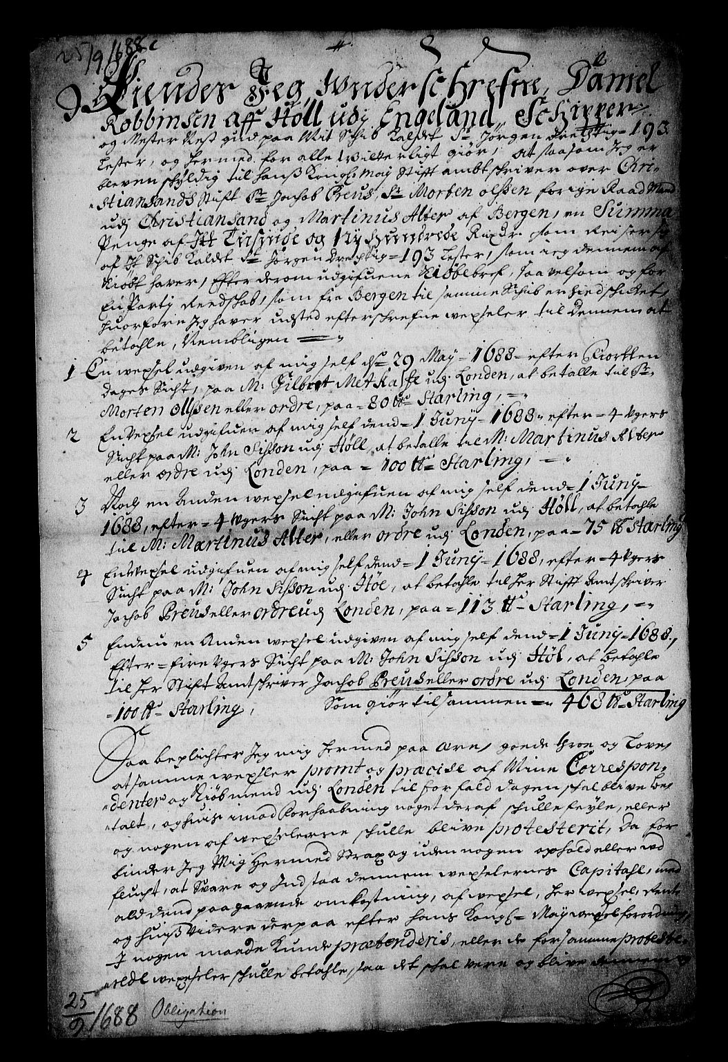 Stattholderembetet 1572-1771, RA/EA-2870/Af/L0002: Avskrifter av vedlegg til originale supplikker, nummerert i samsvar med supplikkbøkene, 1687-1689, s. 343