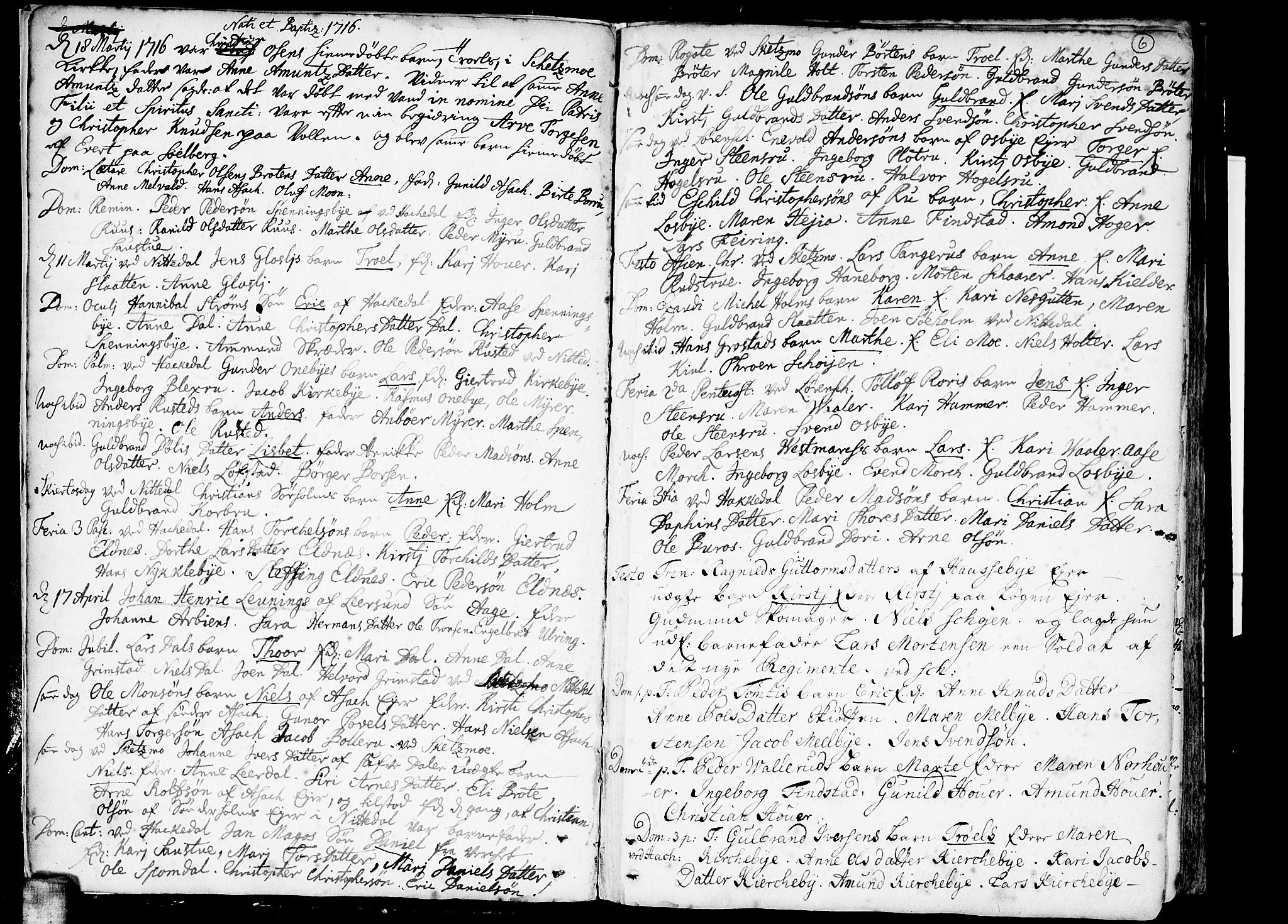 Skedsmo prestekontor Kirkebøker, AV/SAO-A-10033a/F/Fa/L0002: Ministerialbok nr. I 2, 1715-1727, s. 6