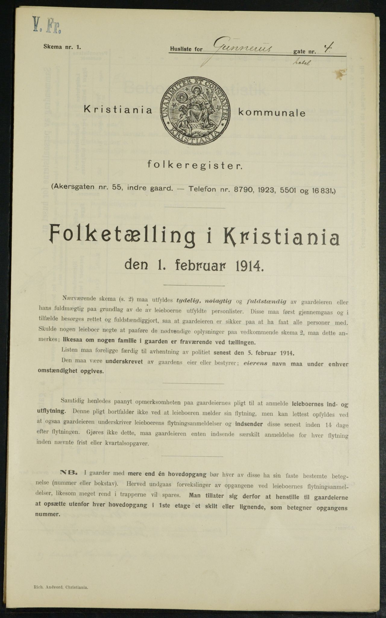 OBA, Kommunal folketelling 1.2.1914 for Kristiania, 1914, s. 5203