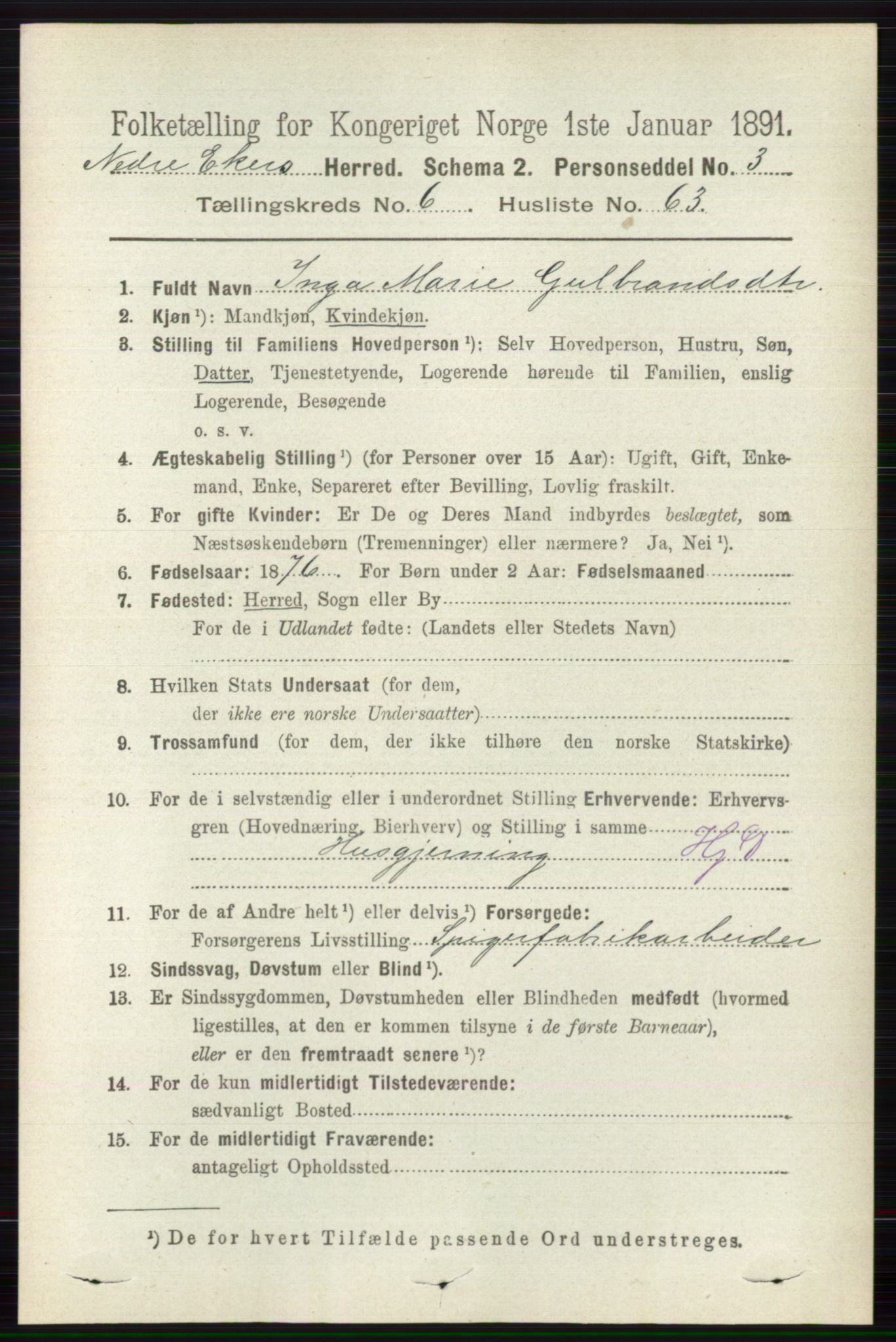 RA, Folketelling 1891 for 0625 Nedre Eiker herred, 1891, s. 3215