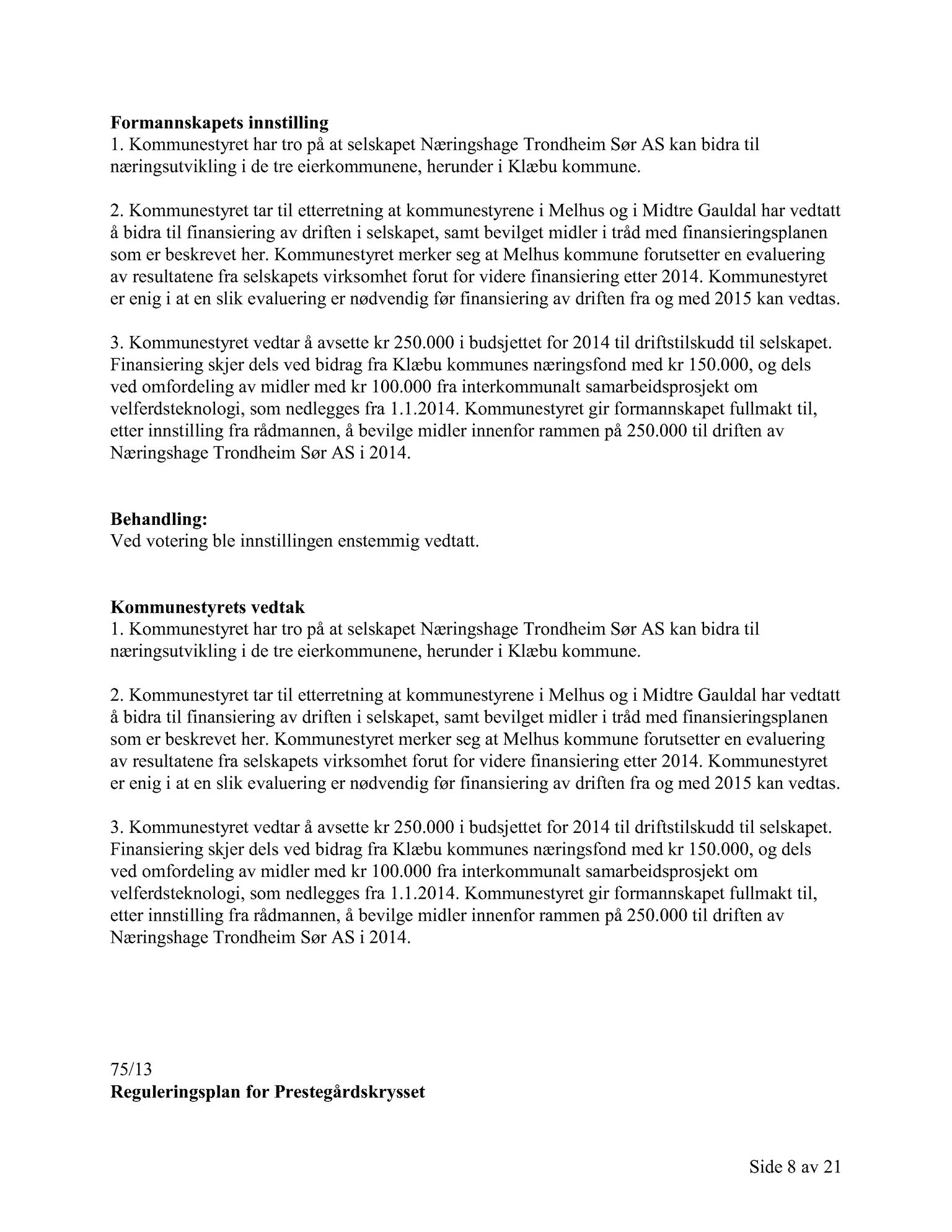 Klæbu Kommune, TRKO/KK/01-KS/L006: Kommunestyret - Møtedokumenter, 2013, s. 1846