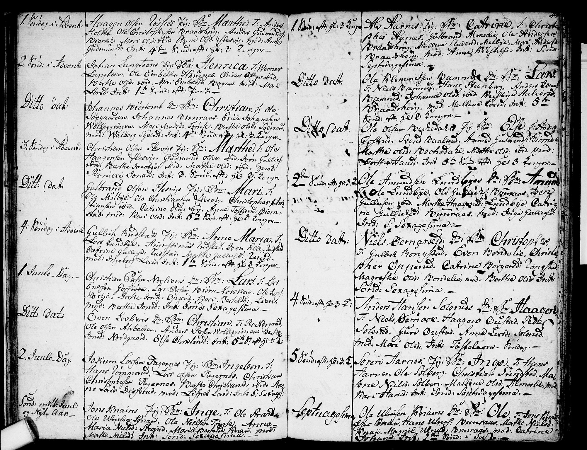 Hurdal prestekontor Kirkebøker, AV/SAO-A-10889/F/Fa/L0001: Ministerialbok nr. I 1, 1777-1812, s. 44