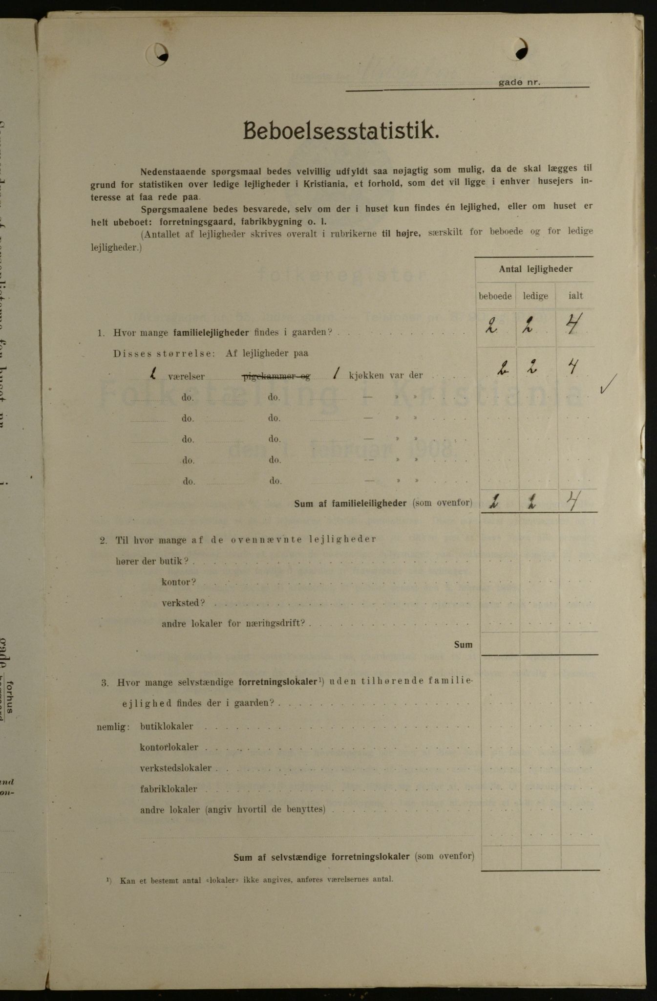 OBA, Kommunal folketelling 1.2.1908 for Kristiania kjøpstad, 1908, s. 108936