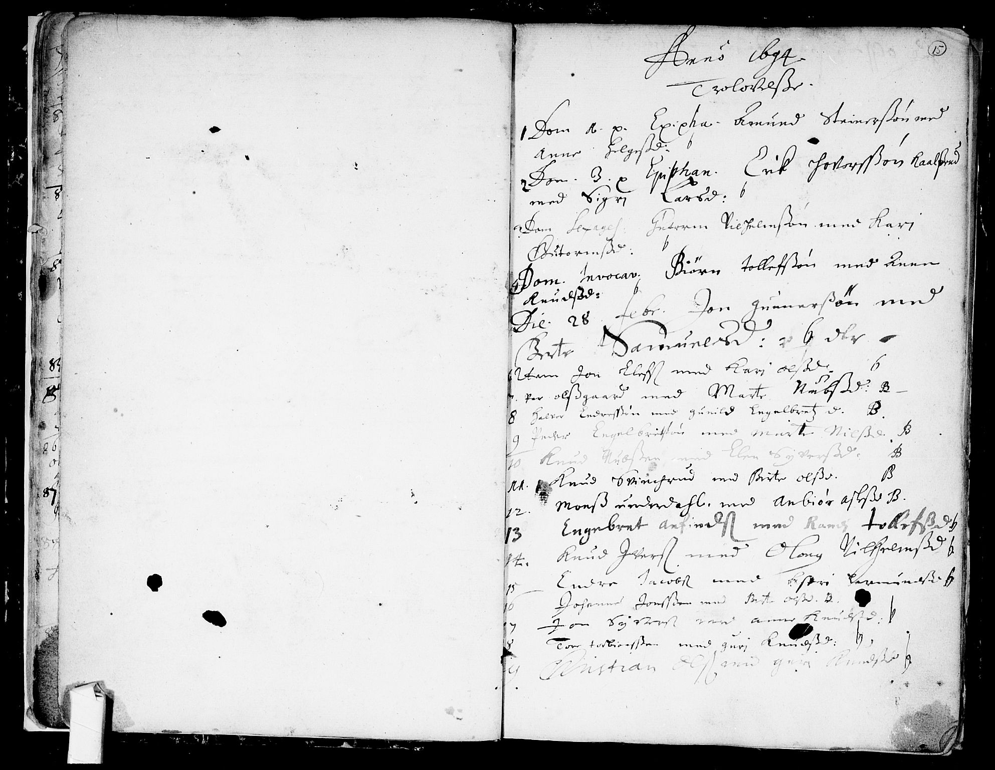 Nes kirkebøker, AV/SAKO-A-236/F/Fa/L0001: Ministerialbok nr. 1, 1693-1706, s. 15