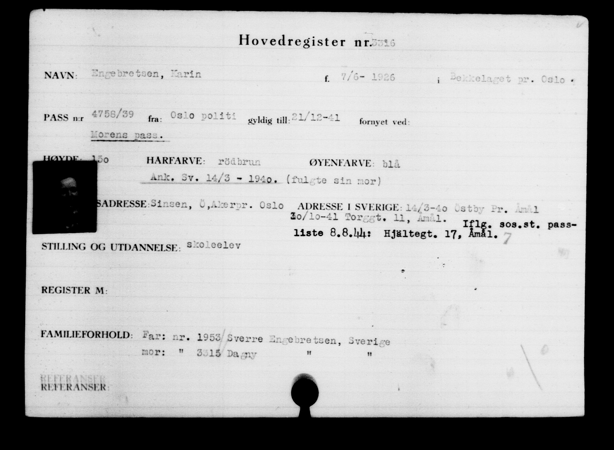 Utenriksstasjonene, Legasjonen i Stockholm, Flyktningkontoret, AV/RA-S-6753/V/Va/L0003: Kjesäterkartoteket, flyktninger med registreringsnr. 2001-3495, 1940-1945, s. 1802
