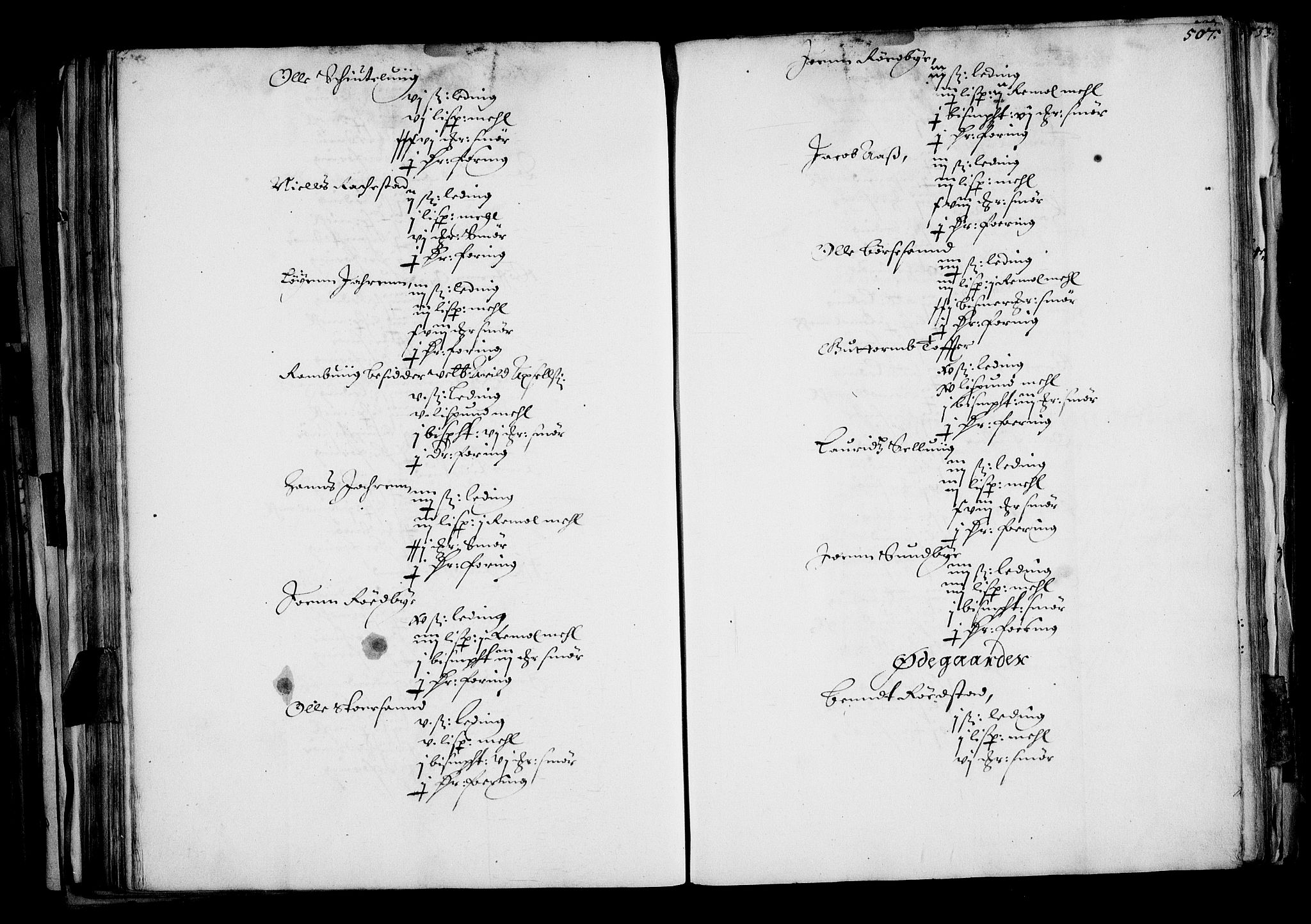 Rentekammeret inntil 1814, Realistisk ordnet avdeling, AV/RA-EA-4070/N/Na/L0001: [XI f]: Akershus stifts jordebok, 1652, s. 506b-507a