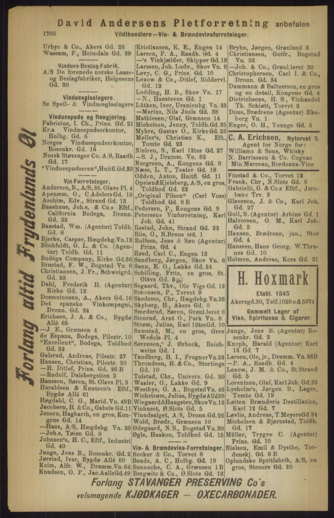 Kristiania/Oslo adressebok, PUBL/-, 1911, s. 1708