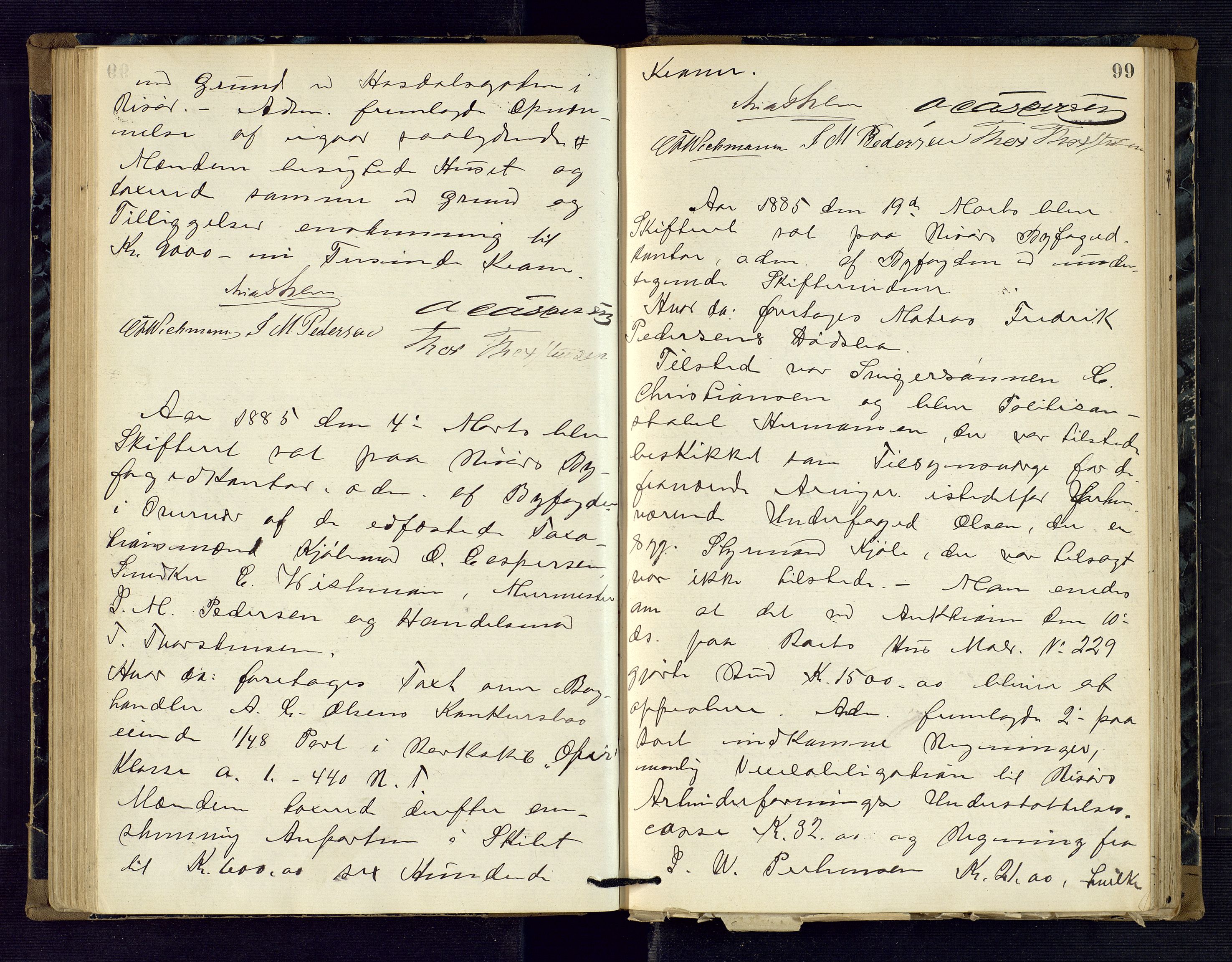 Risør byfogd, AV/SAK-1222-0005/H/Hc/L0004: Skifteprotokoll nr. 3B, 1882-1886, s. 99