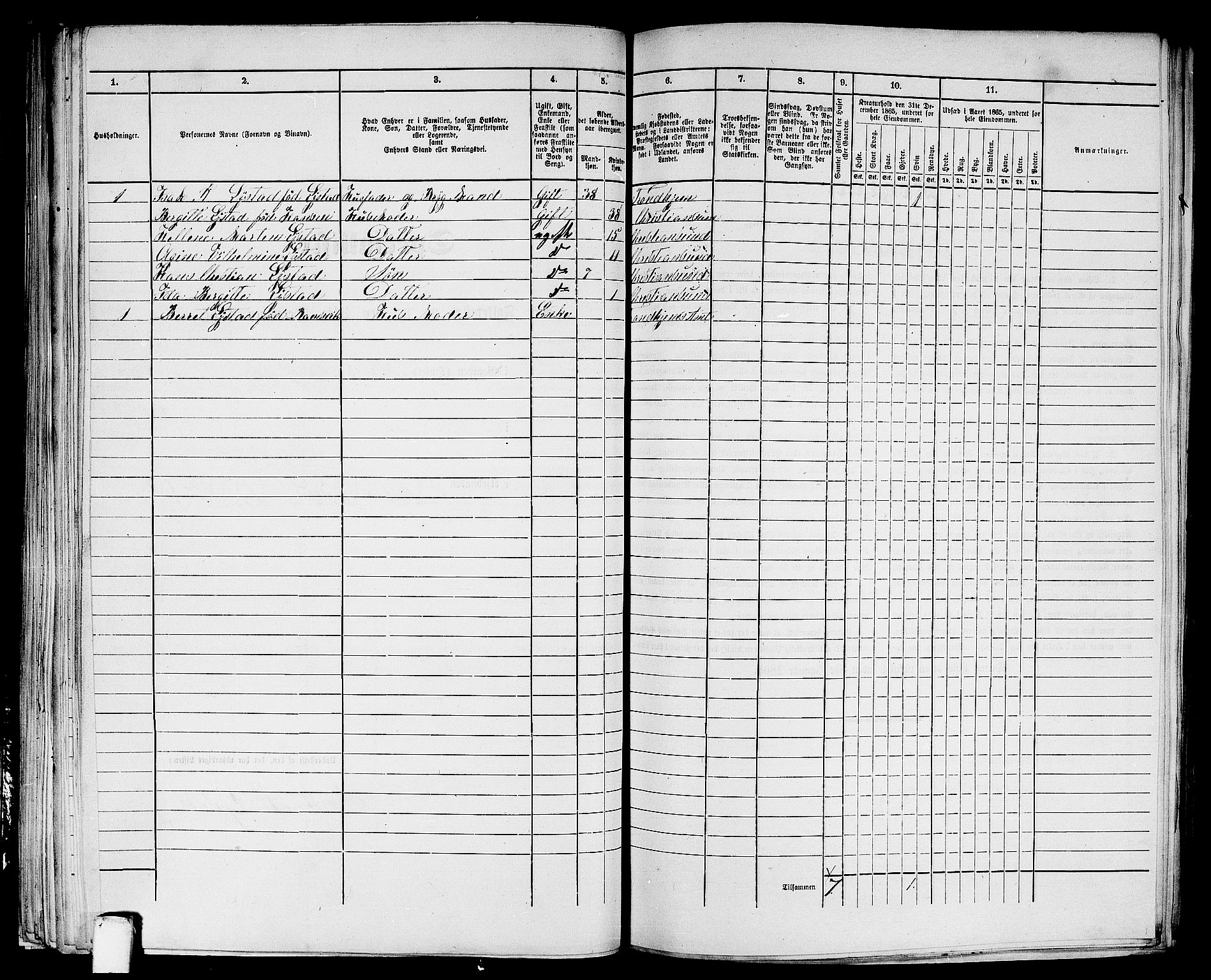 RA, Folketelling 1865 for 1503B Kristiansund prestegjeld, Kristiansund kjøpstad, 1865, s. 582