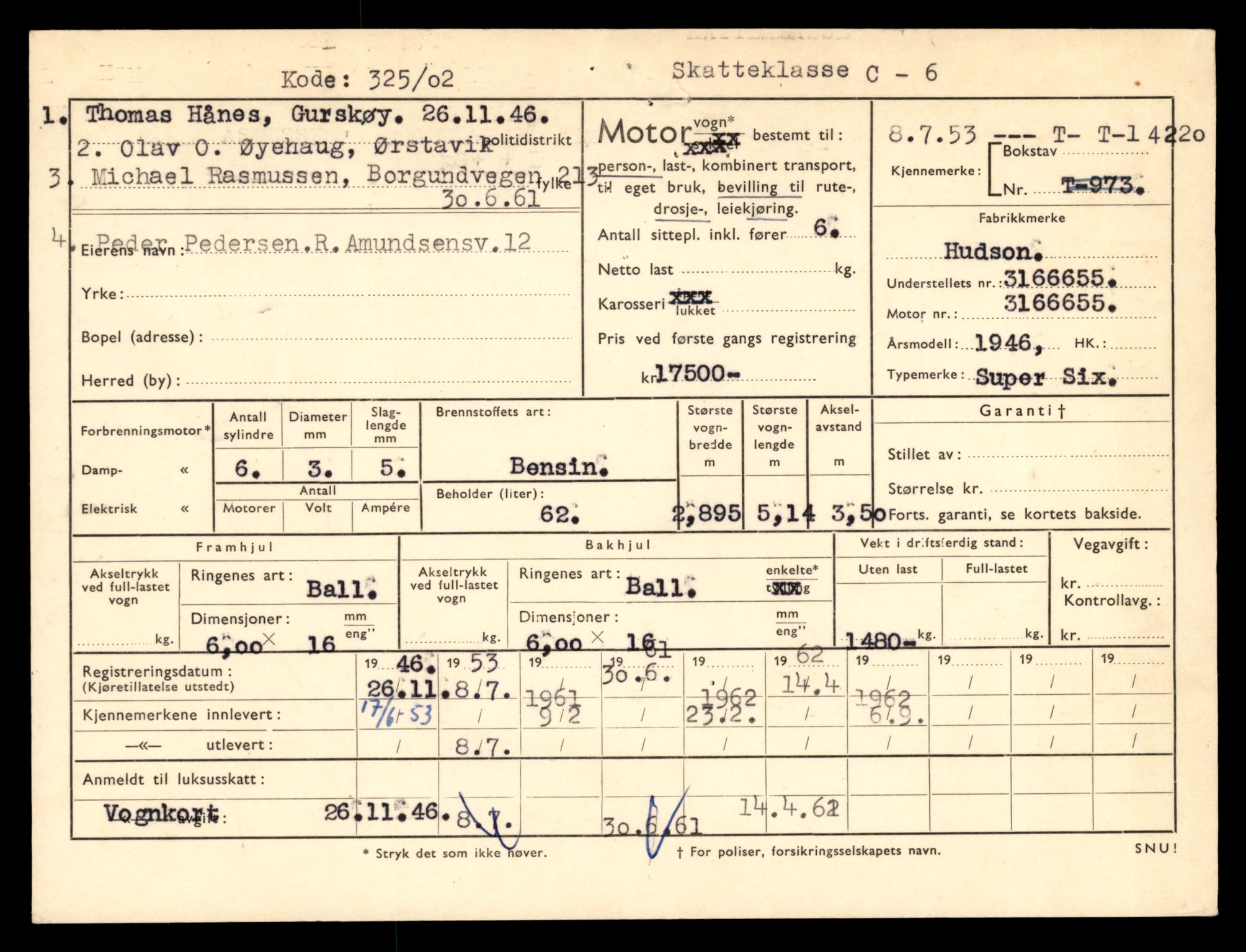 Møre og Romsdal vegkontor - Ålesund trafikkstasjon, SAT/A-4099/F/Fe/L0044: Registreringskort for kjøretøy T 14205 - T 14319, 1927-1998, s. 514