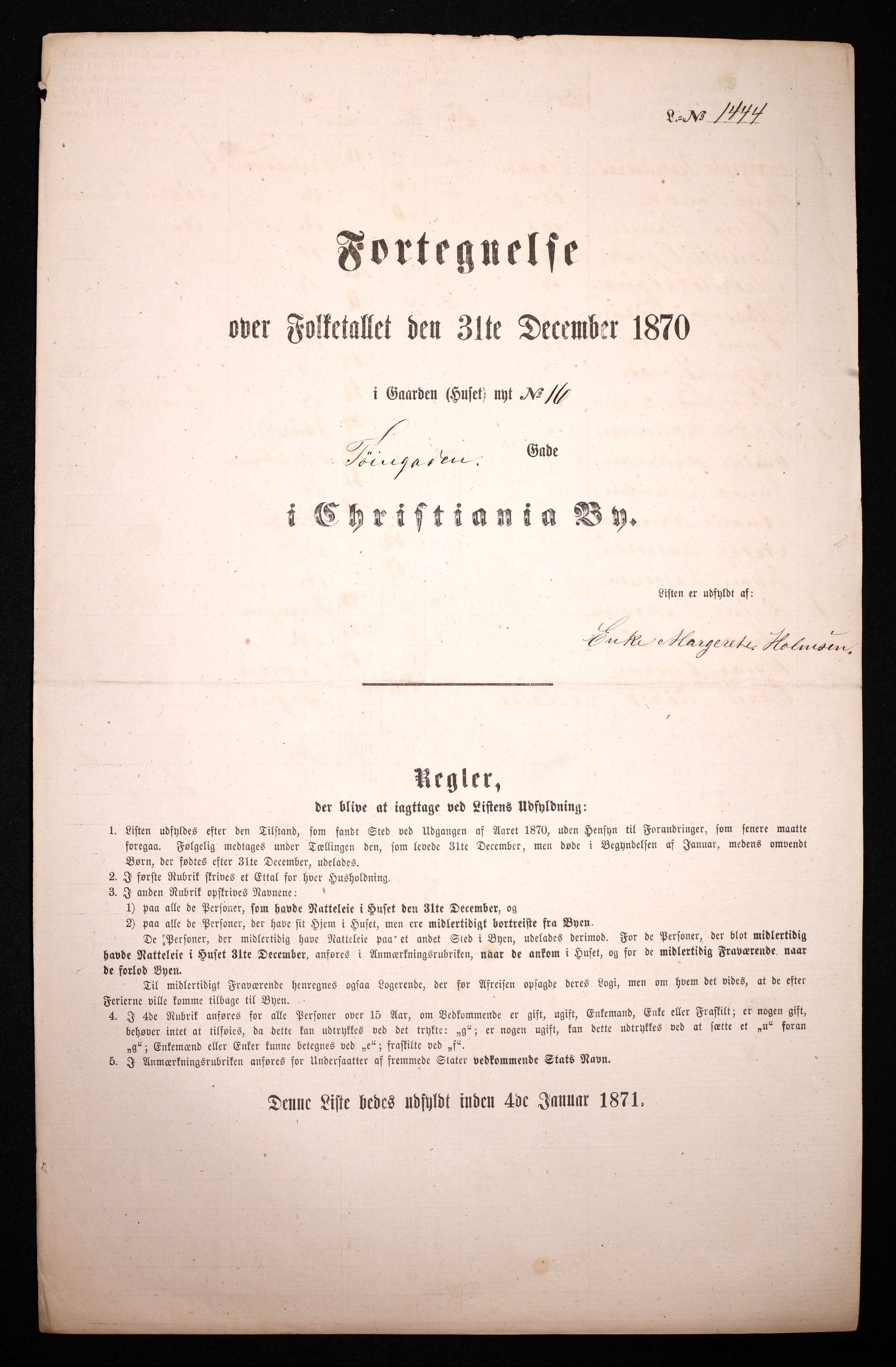 RA, Folketelling 1870 for 0301 Kristiania kjøpstad, 1870, s. 4452