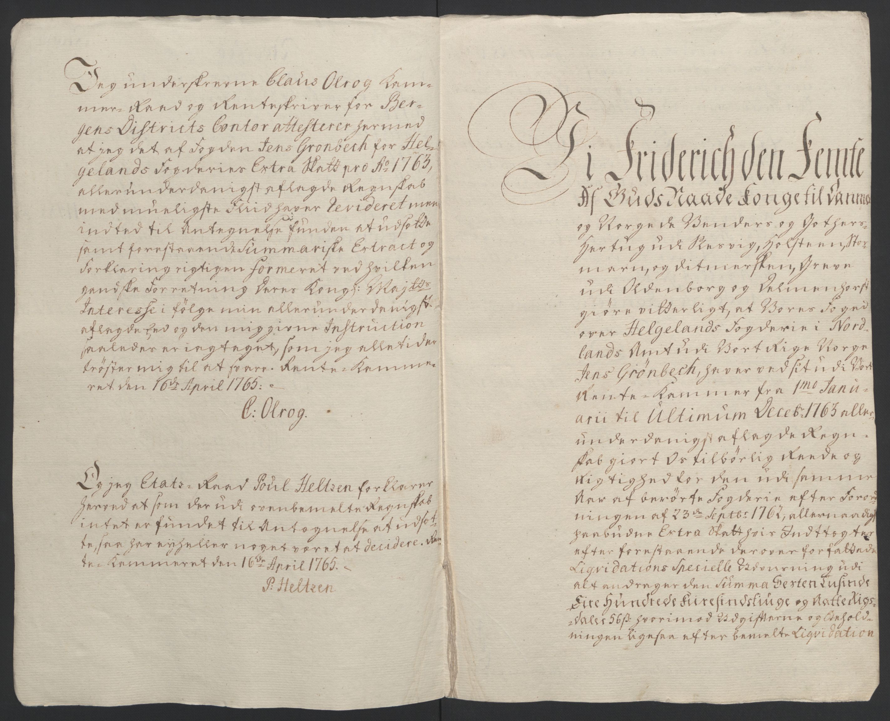 Rentekammeret inntil 1814, Reviderte regnskaper, Fogderegnskap, RA/EA-4092/R65/L4573: Ekstraskatten Helgeland, 1762-1772, s. 23