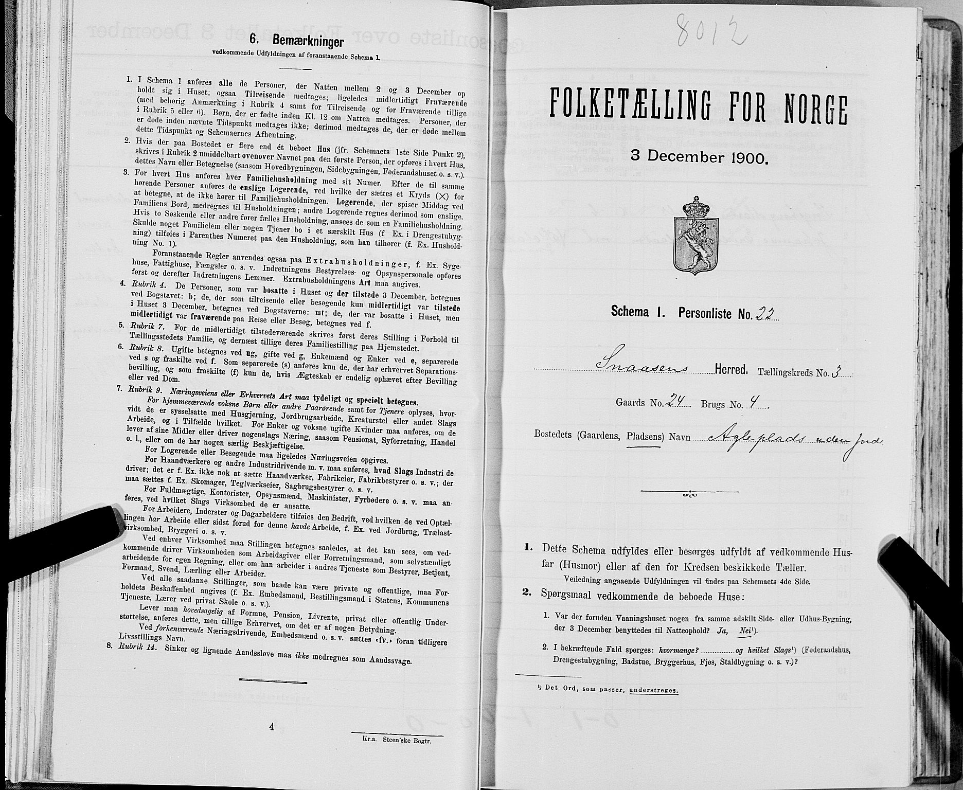 SAT, Folketelling 1900 for 1736 Snåsa herred, 1900, s. 630