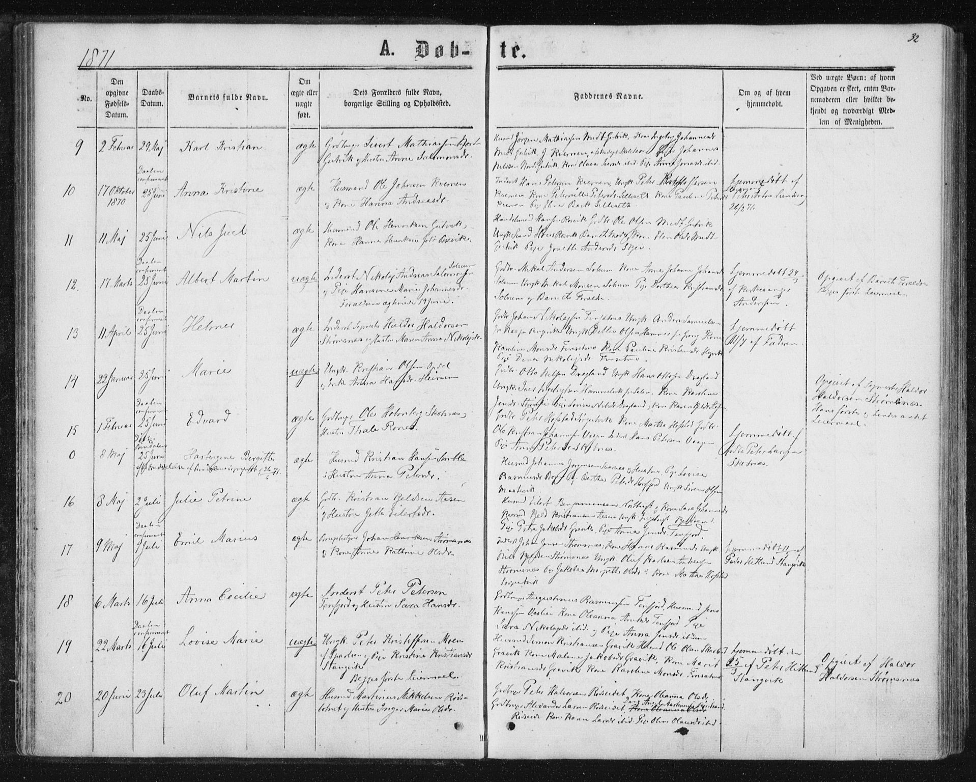 Ministerialprotokoller, klokkerbøker og fødselsregistre - Nord-Trøndelag, SAT/A-1458/788/L0696: Ministerialbok nr. 788A03, 1863-1877, s. 32