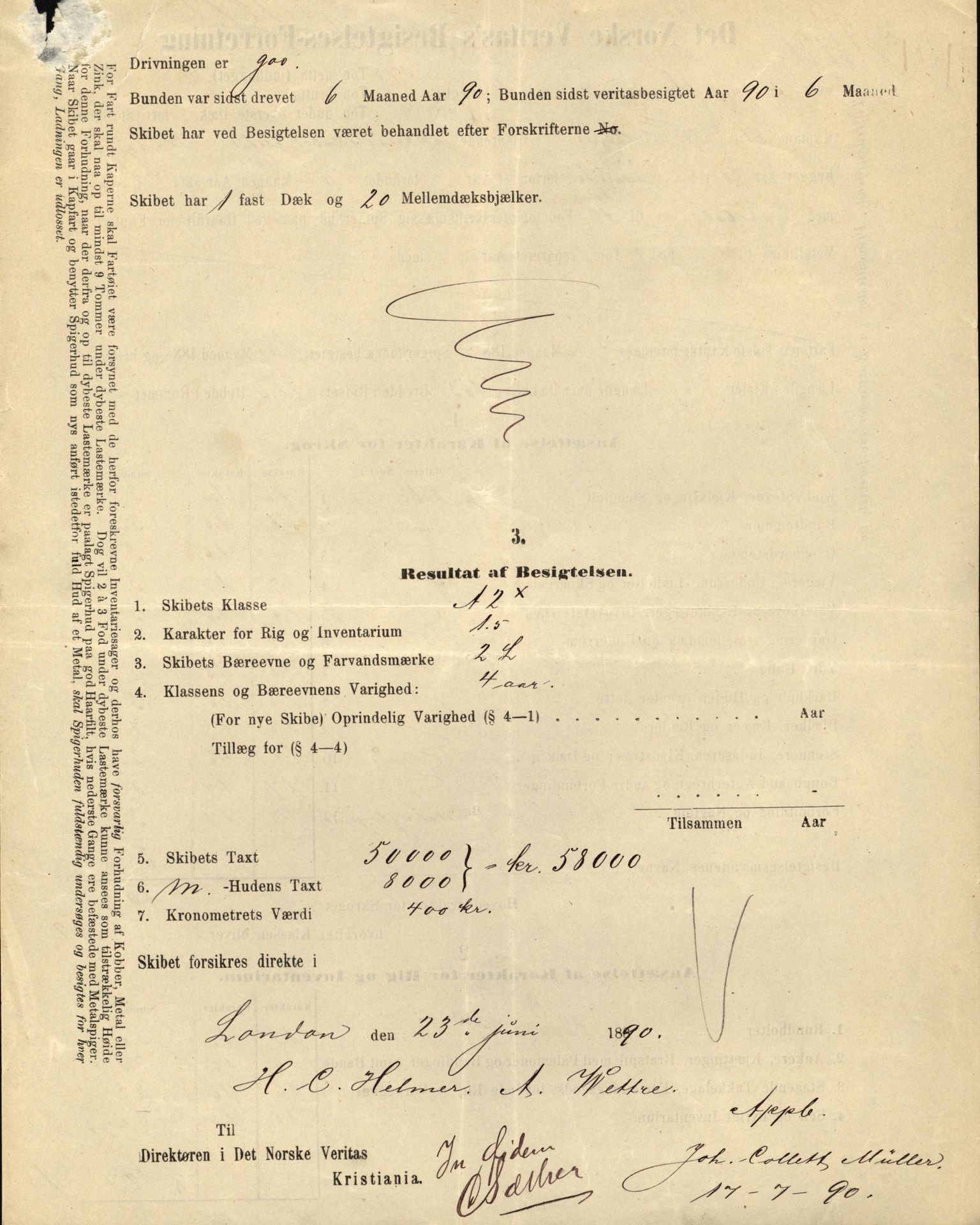 Pa 63 - Østlandske skibsassuranceforening, VEMU/A-1079/G/Ga/L0027/0008: Havaridokumenter / Minnie, Esmeralda, Emil, Emmeline, 1891, s. 9