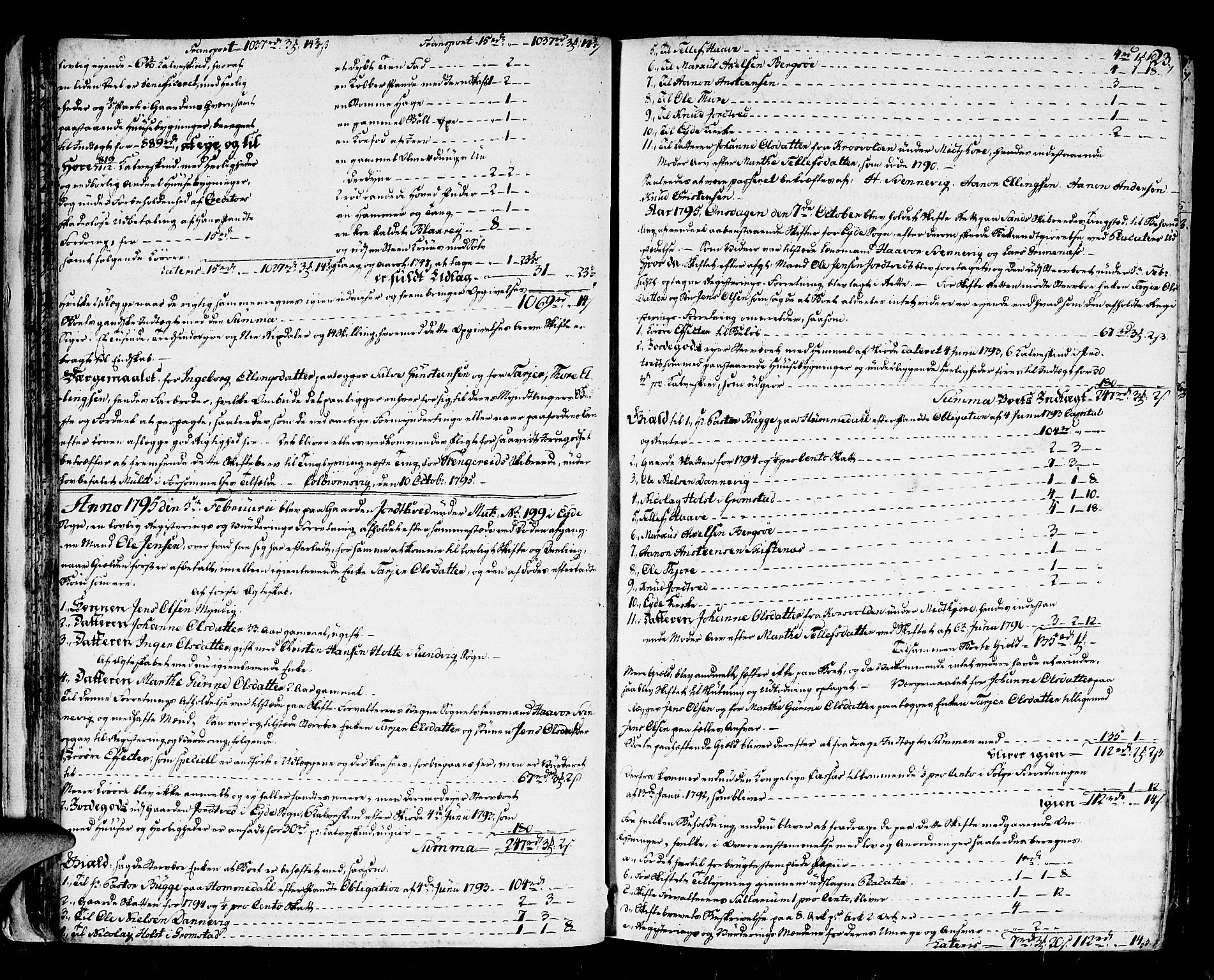 Nedenes sorenskriveri før 1824, SAK/1221-0007/H/Hc/L0042: Skifteprotokoll med register nr 29a, 1795-1800, s. 22b-23a