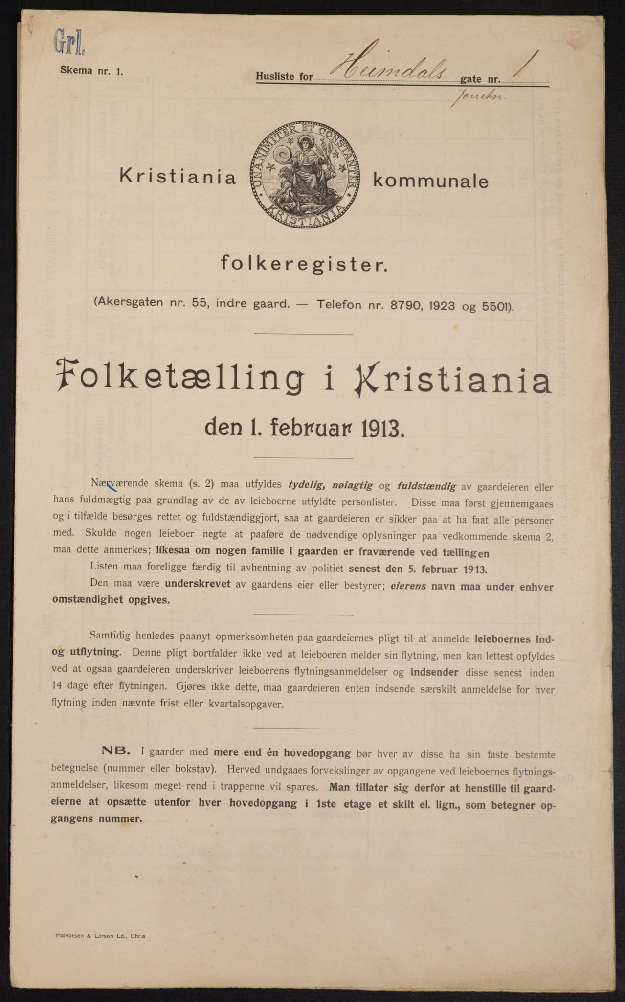 OBA, Kommunal folketelling 1.2.1913 for Kristiania, 1913, s. 36648
