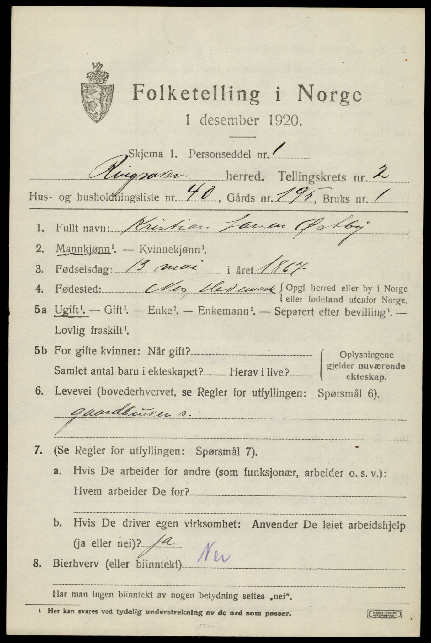 SAH, Folketelling 1920 for 0412 Ringsaker herred, 1920, s. 6830