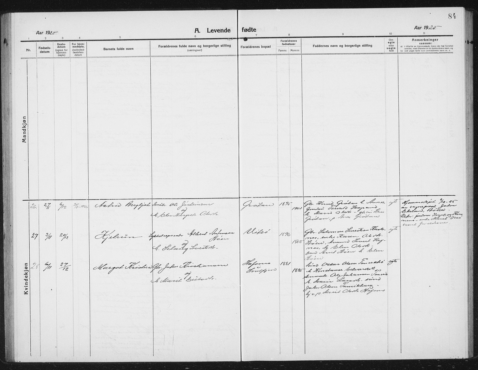 Ministerialprotokoller, klokkerbøker og fødselsregistre - Sør-Trøndelag, SAT/A-1456/630/L0506: Klokkerbok nr. 630C04, 1914-1933, s. 84