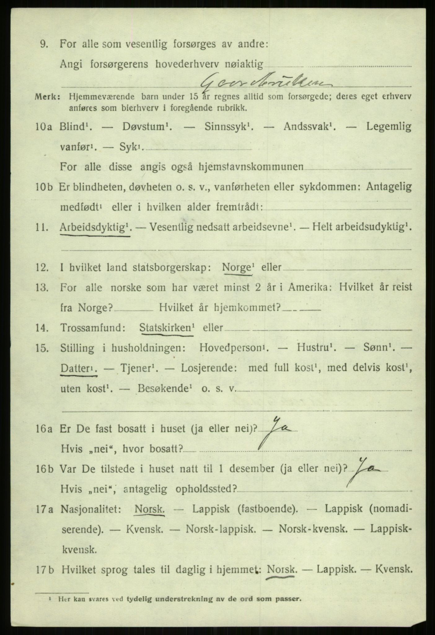 SATØ, Folketelling 1920 for 1934 Tromsøysund herred, 1920, s. 4991