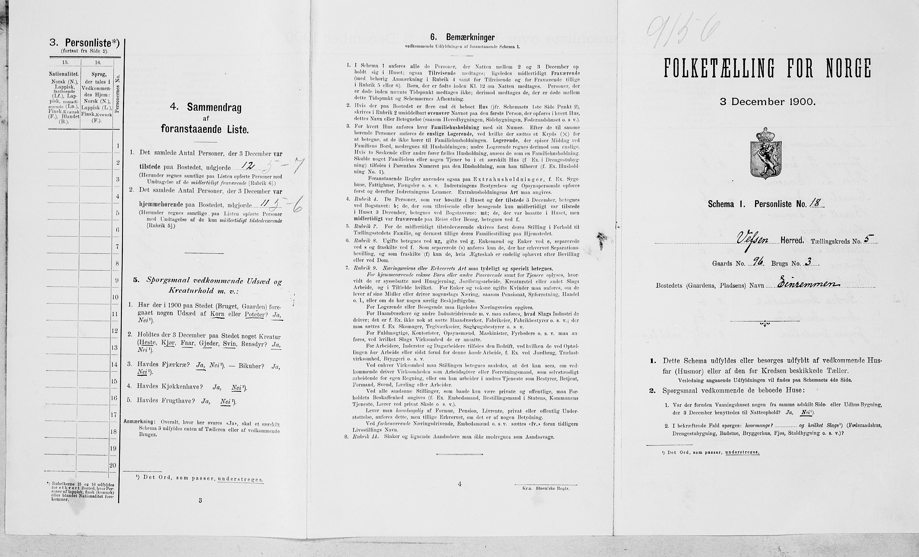 SAT, Folketelling 1900 for 1824 Vefsn herred, 1900, s. 328