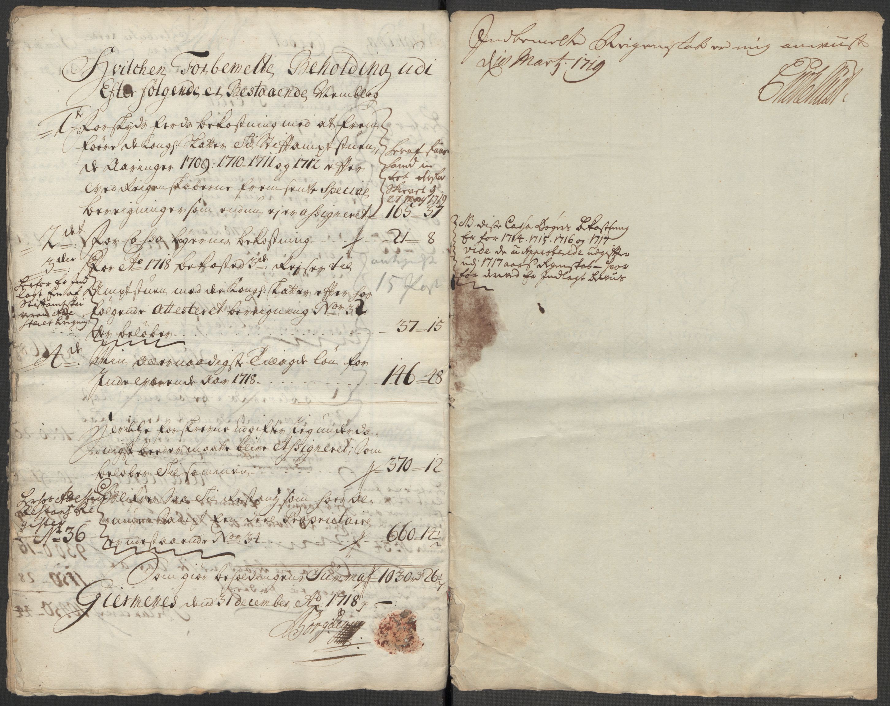 Rentekammeret inntil 1814, Reviderte regnskaper, Fogderegnskap, RA/EA-4092/R55/L3665: Fogderegnskap Romsdal, 1718, s. 12