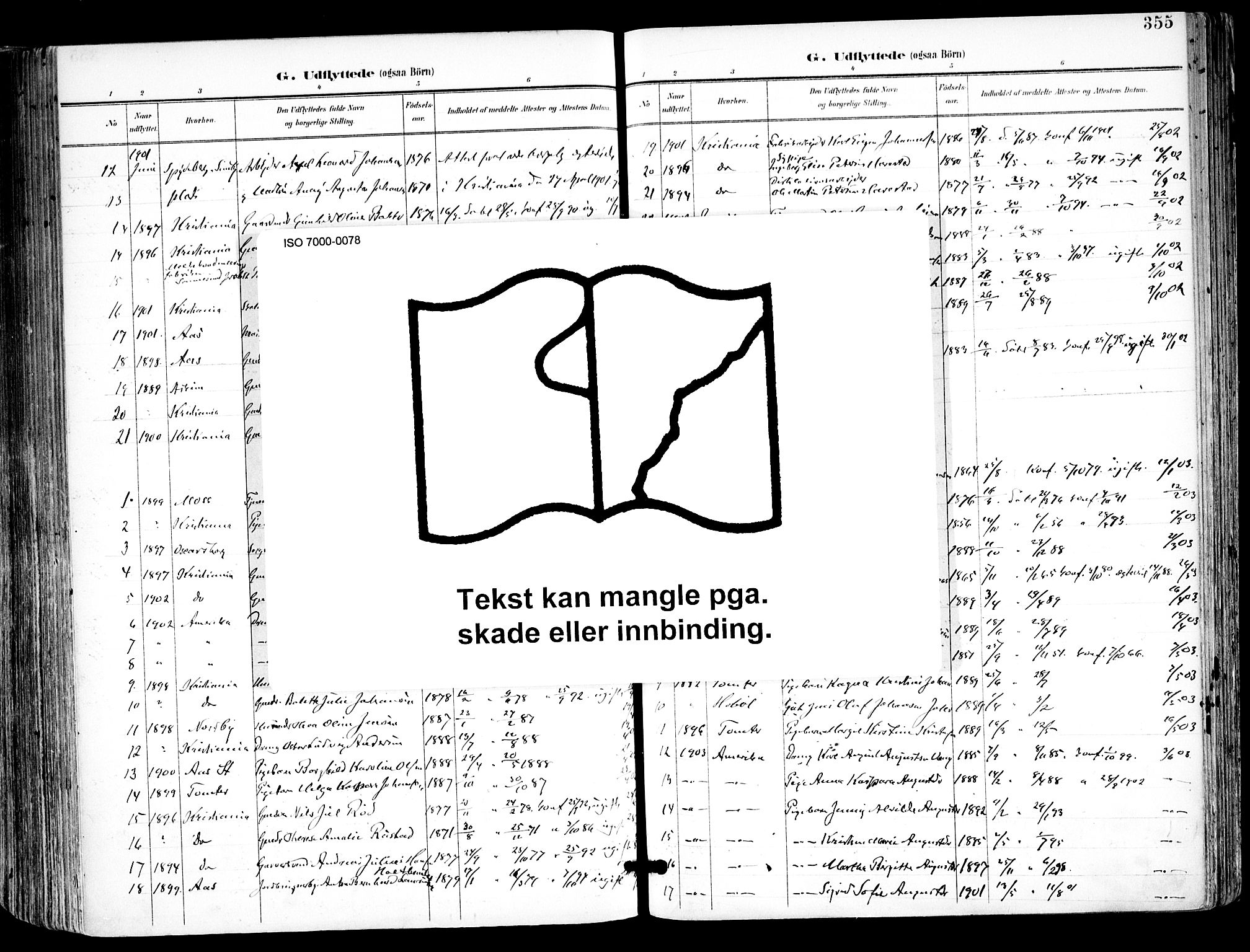 Kråkstad prestekontor Kirkebøker, SAO/A-10125a/F/Fa/L0010: Ministerialbok nr. I 10, 1893-1931, s. 355