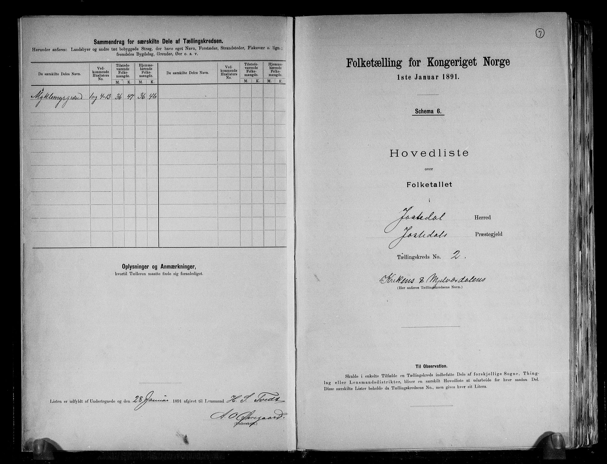 RA, Folketelling 1891 for 1427 Jostedal herred, 1891, s. 7