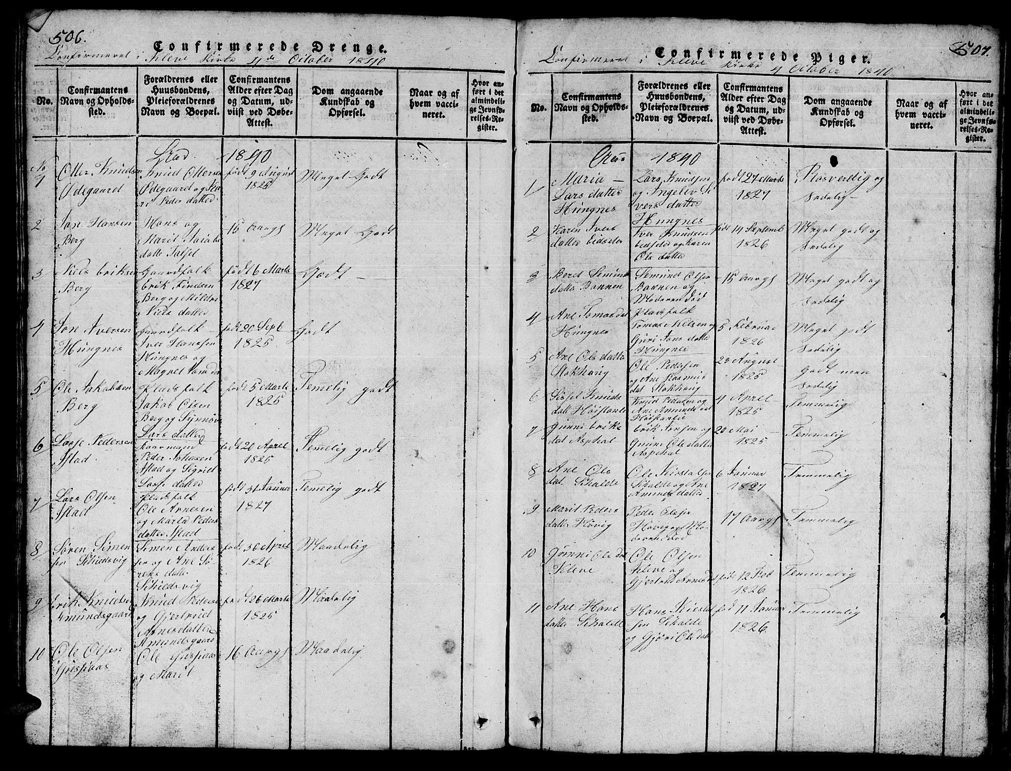 Ministerialprotokoller, klokkerbøker og fødselsregistre - Møre og Romsdal, AV/SAT-A-1454/557/L0683: Klokkerbok nr. 557C01, 1818-1862, s. 506-507