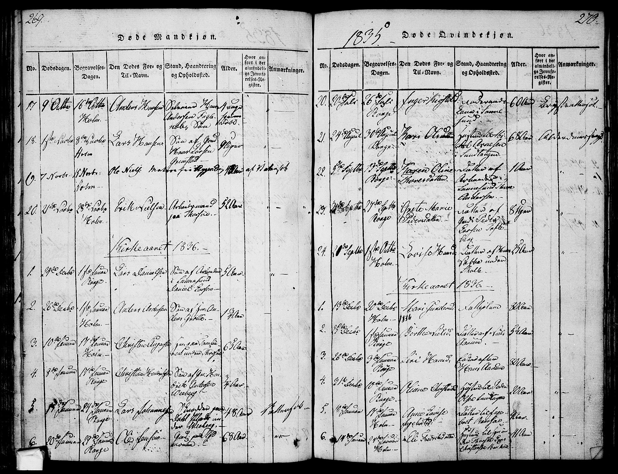 Borge prestekontor Kirkebøker, SAO/A-10903/F/Fa/L0003: Ministerialbok nr. I 3, 1815-1836, s. 269-270