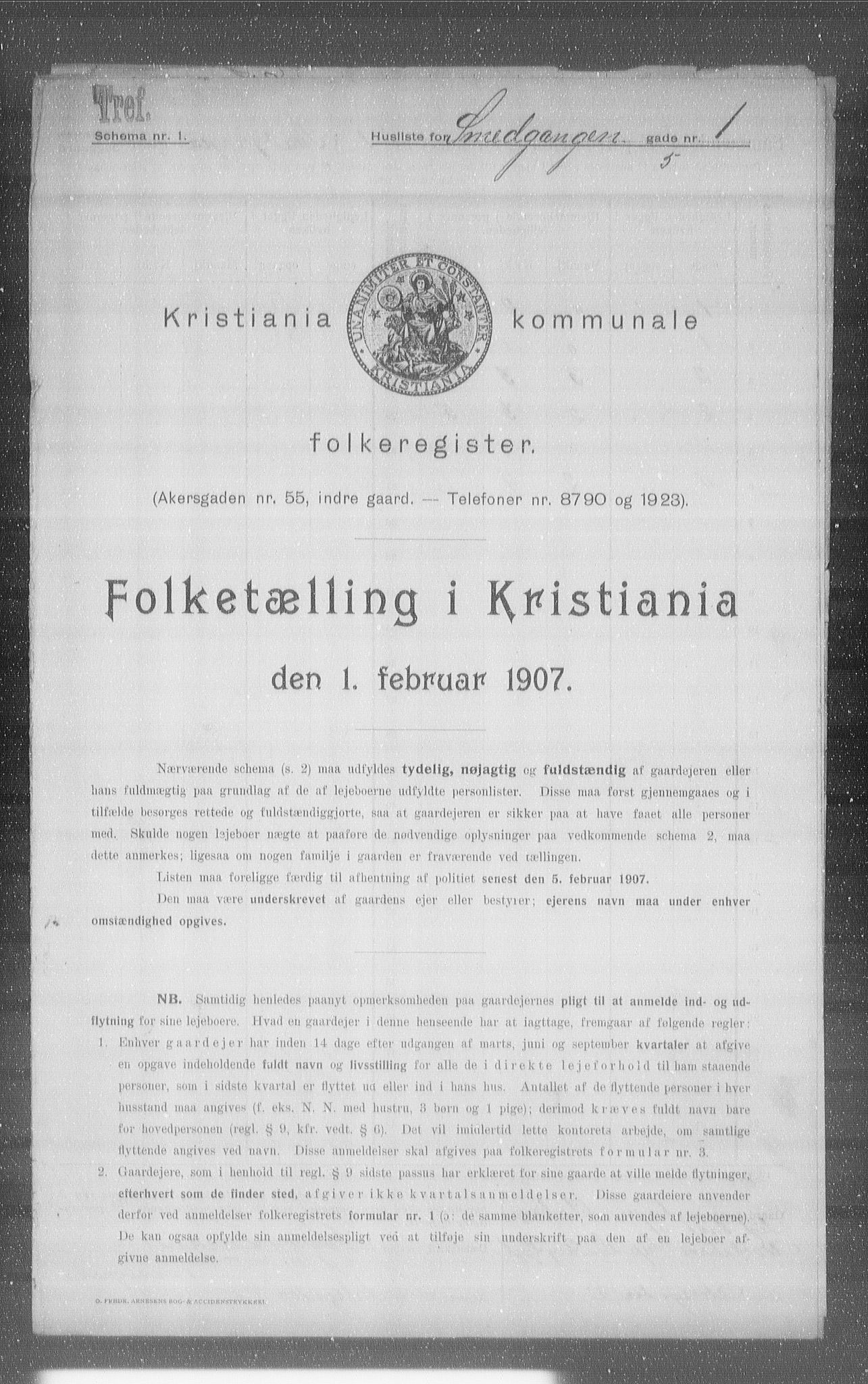 OBA, Kommunal folketelling 1.2.1907 for Kristiania kjøpstad, 1907, s. 49577