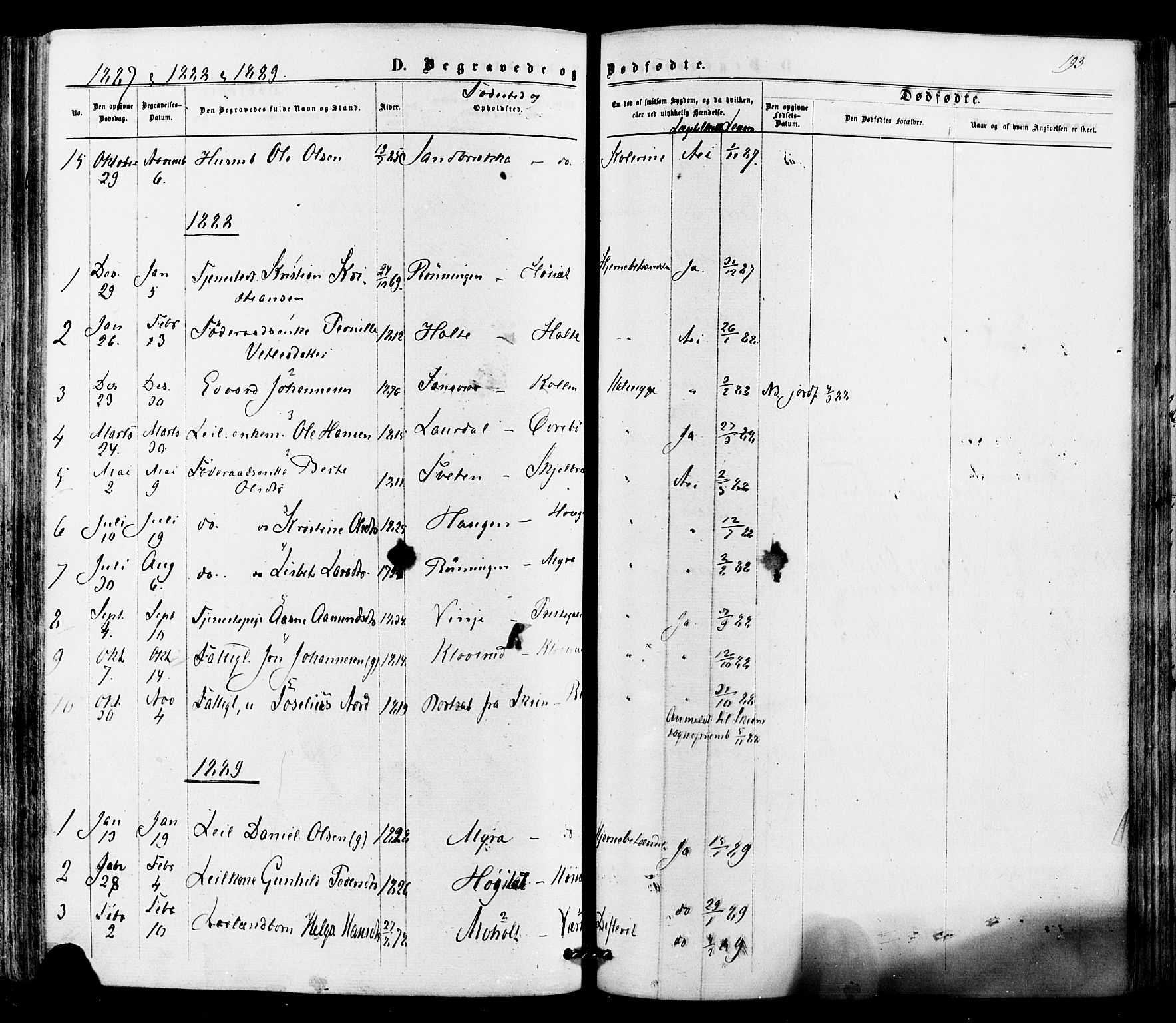 Siljan kirkebøker, AV/SAKO-A-300/F/Fa/L0002: Ministerialbok nr. 2, 1870-1895, s. 193