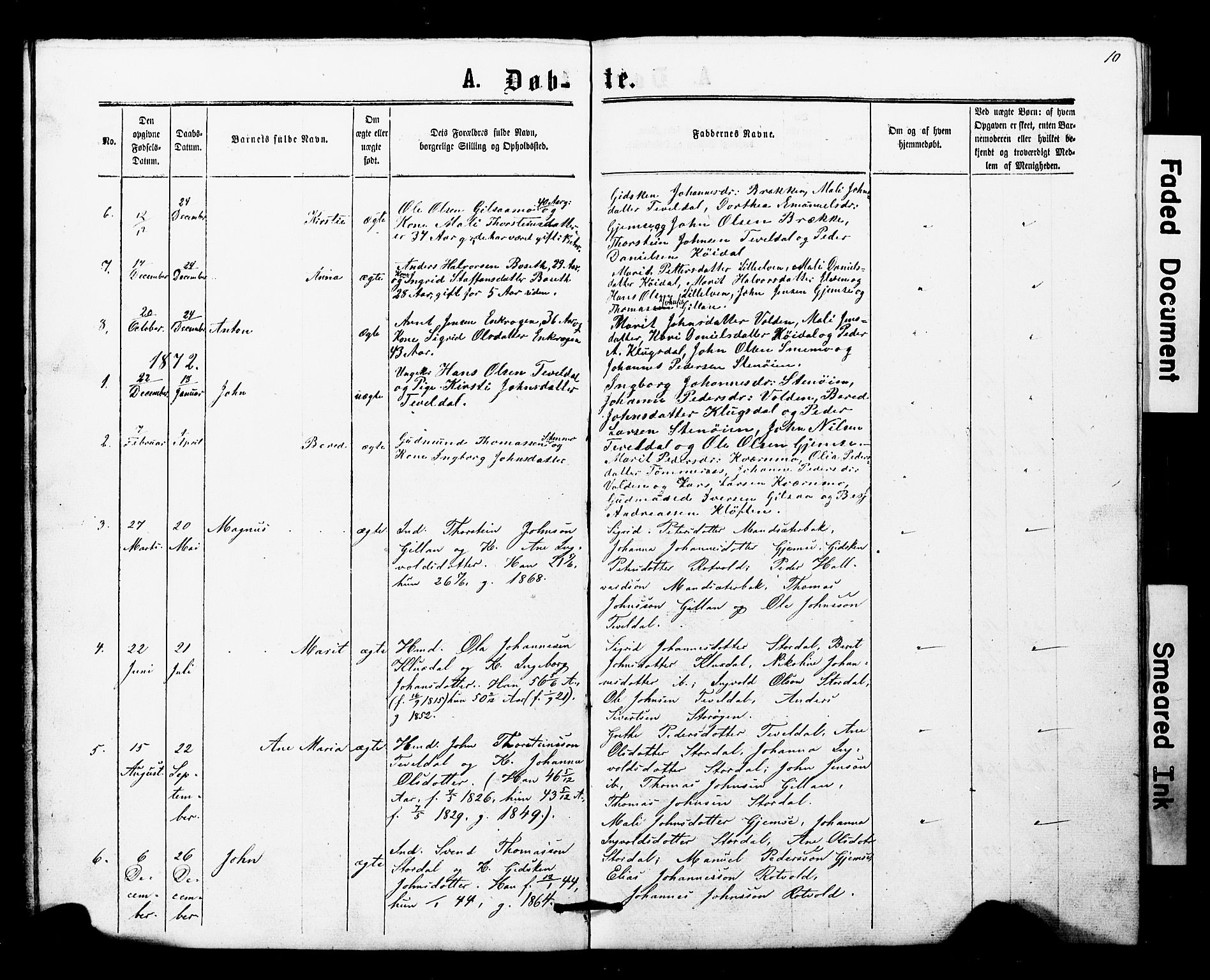 Ministerialprotokoller, klokkerbøker og fødselsregistre - Nord-Trøndelag, AV/SAT-A-1458/707/L0052: Klokkerbok nr. 707C01, 1864-1897, s. 10