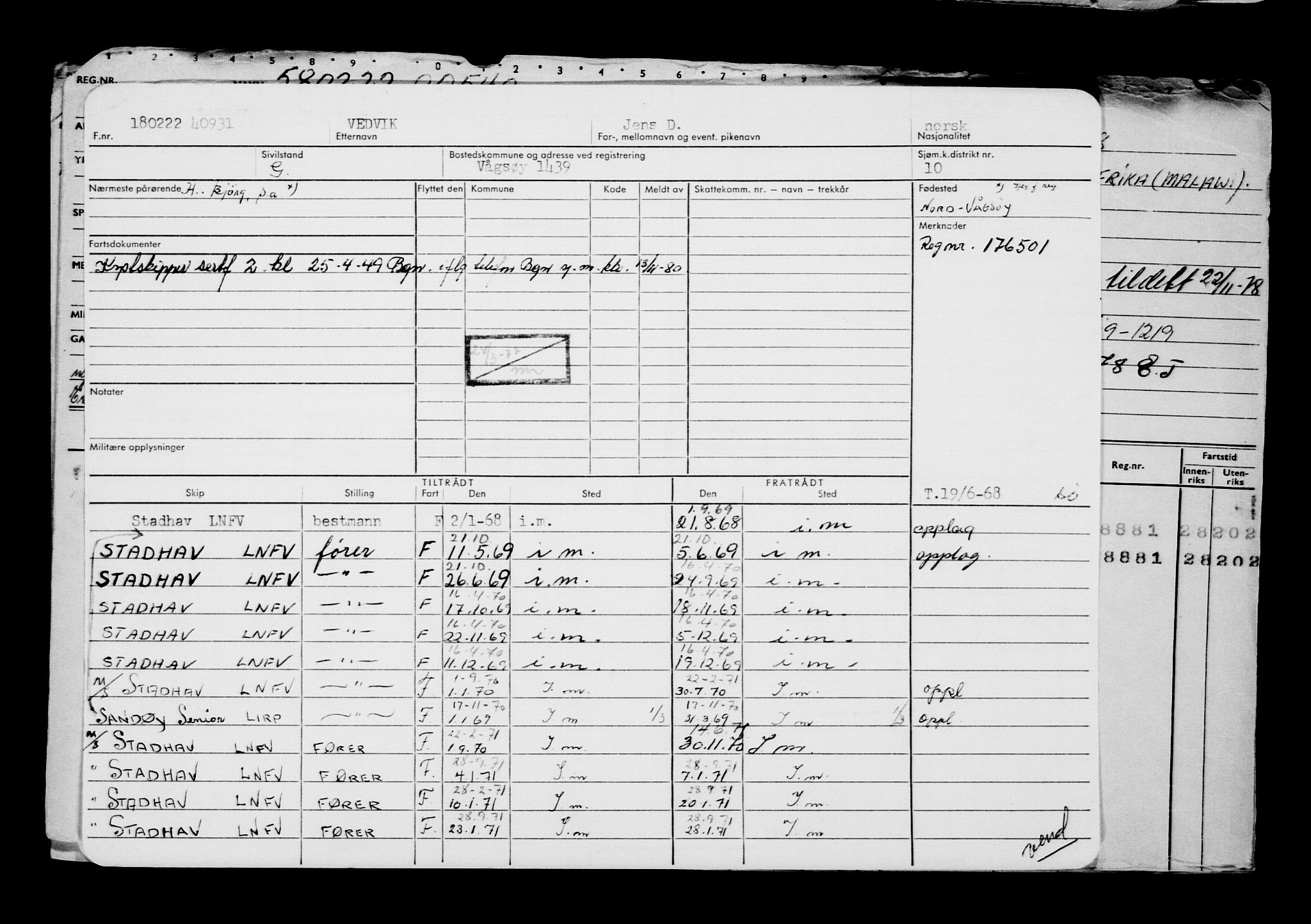 Direktoratet for sjømenn, AV/RA-S-3545/G/Gb/L0203: Hovedkort, 1922, s. 191