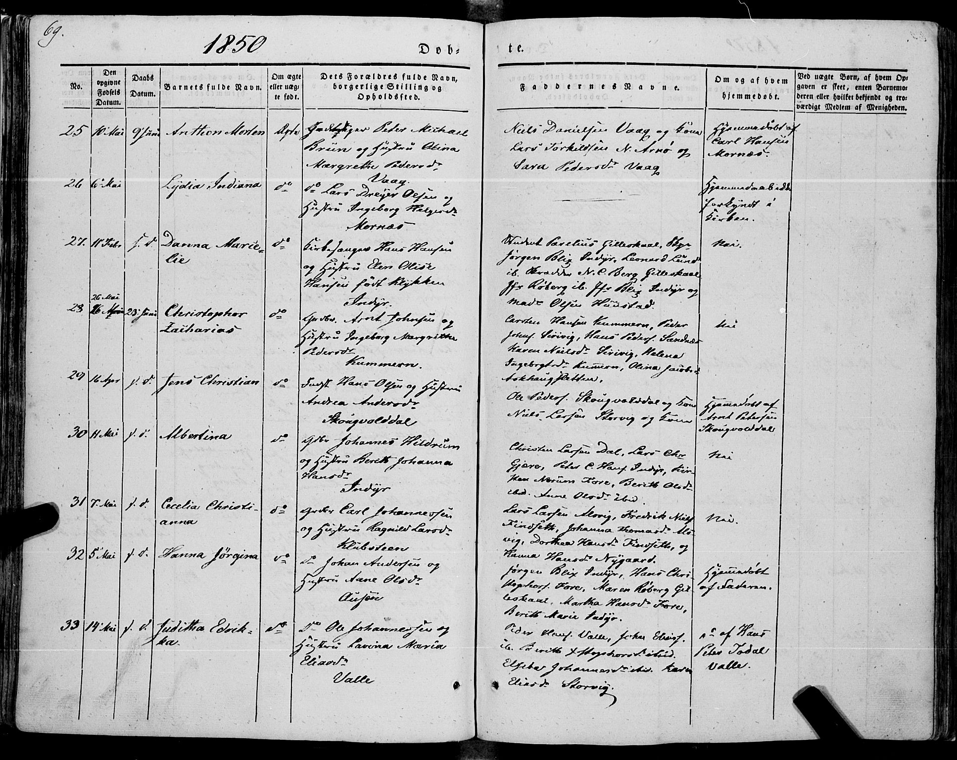 Ministerialprotokoller, klokkerbøker og fødselsregistre - Nordland, AV/SAT-A-1459/805/L0097: Ministerialbok nr. 805A04, 1837-1861, s. 69