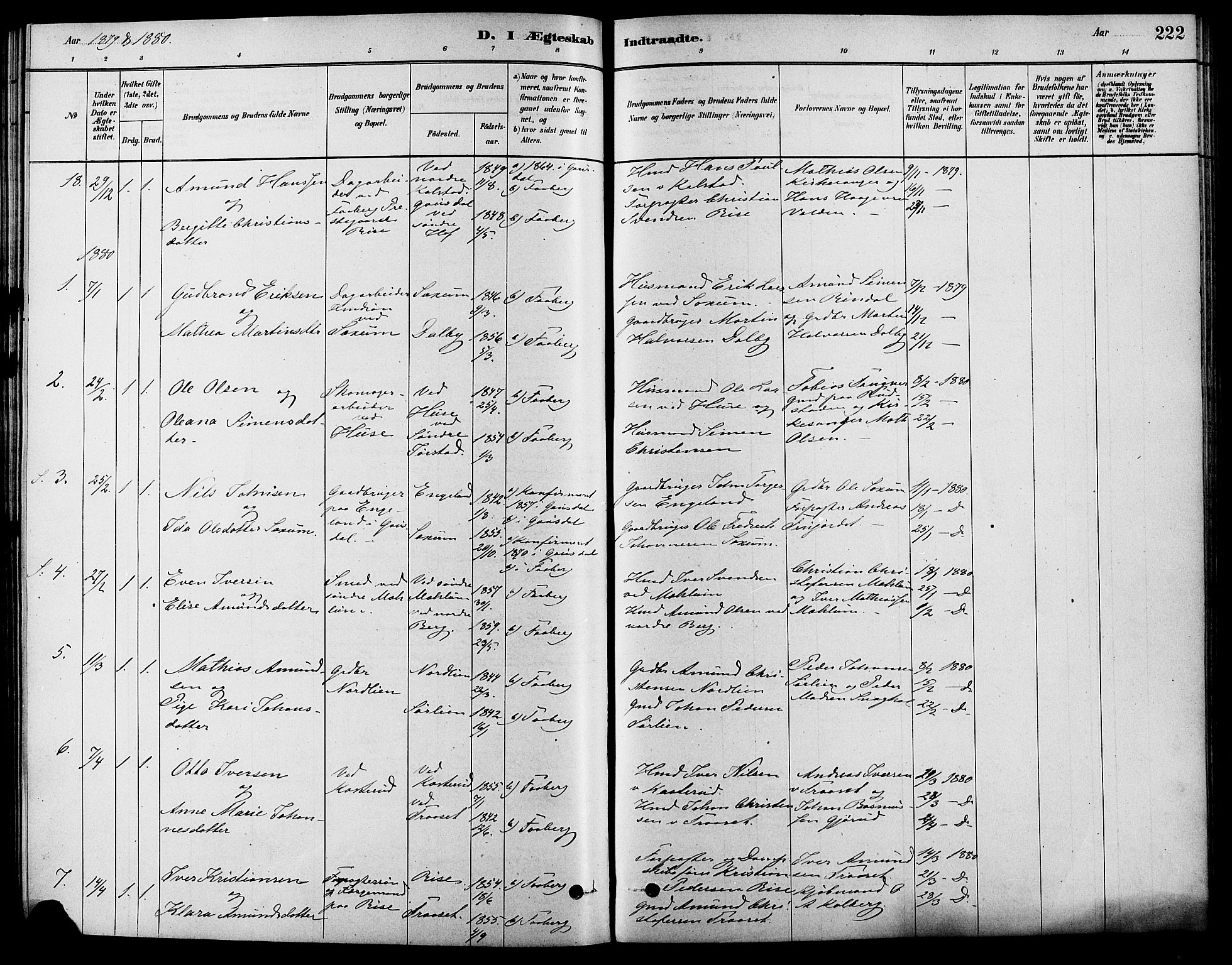 Fåberg prestekontor, AV/SAH-PREST-086/H/Ha/Haa/L0008: Ministerialbok nr. 8, 1879-1898, s. 222