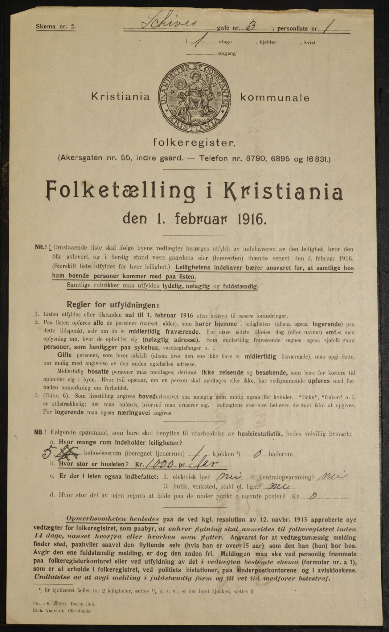 OBA, Kommunal folketelling 1.2.1916 for Kristiania, 1916, s. 91751