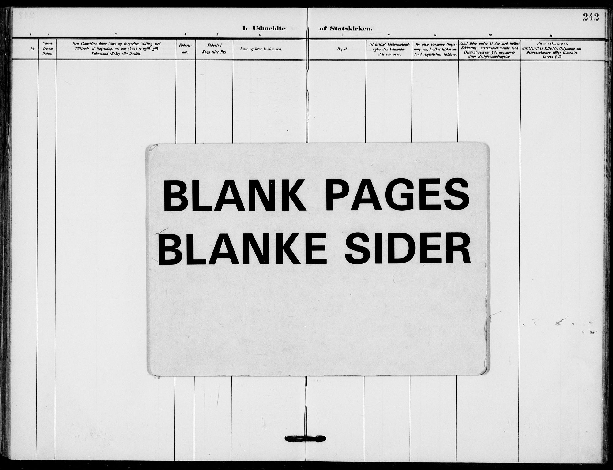 Holla kirkebøker, SAKO/A-272/F/Fa/L0012: Ministerialbok nr. 12, 1907-1923, s. 242