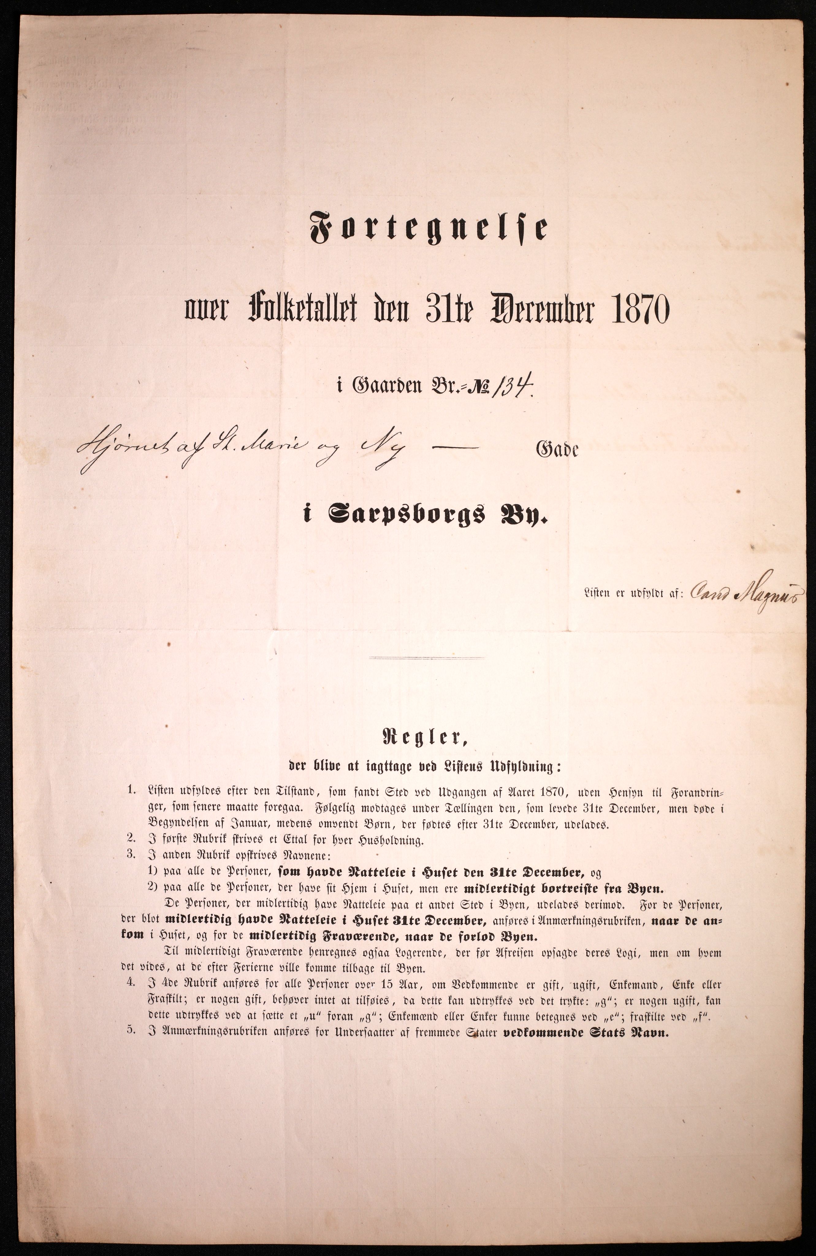 RA, Folketelling 1870 for 0102 Sarpsborg kjøpstad, 1870, s. 485