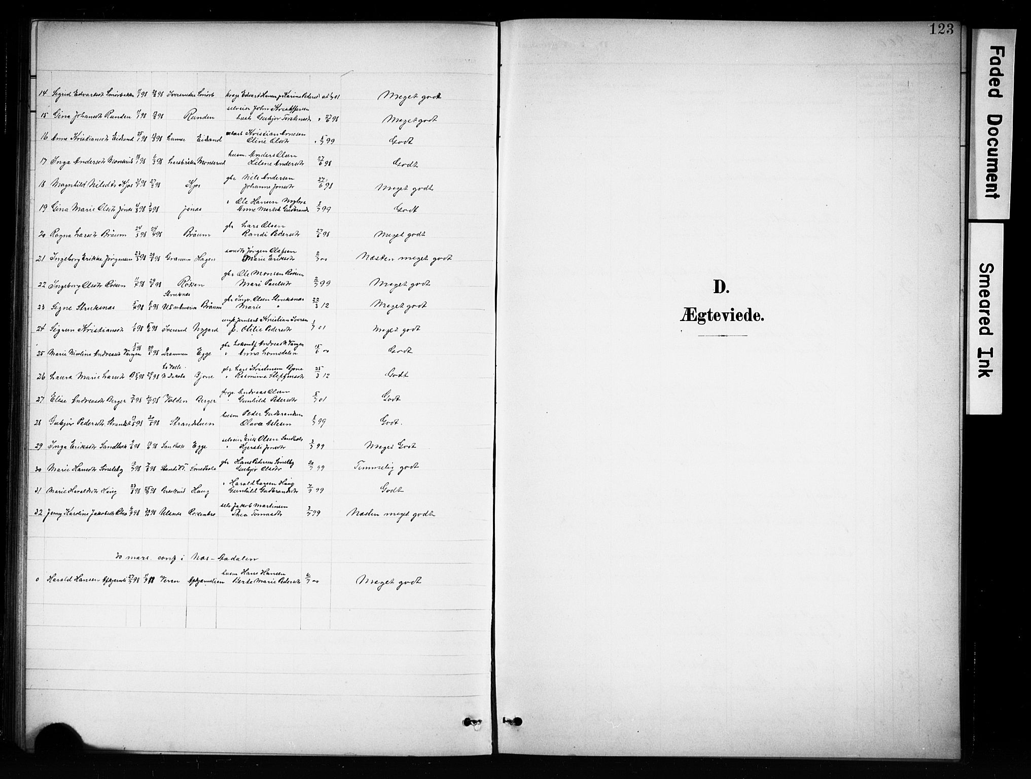 Brandbu prestekontor, AV/SAH-PREST-114/H/Ha/Hab/L0005: Klokkerbok nr. 5, 1900-1913, s. 123
